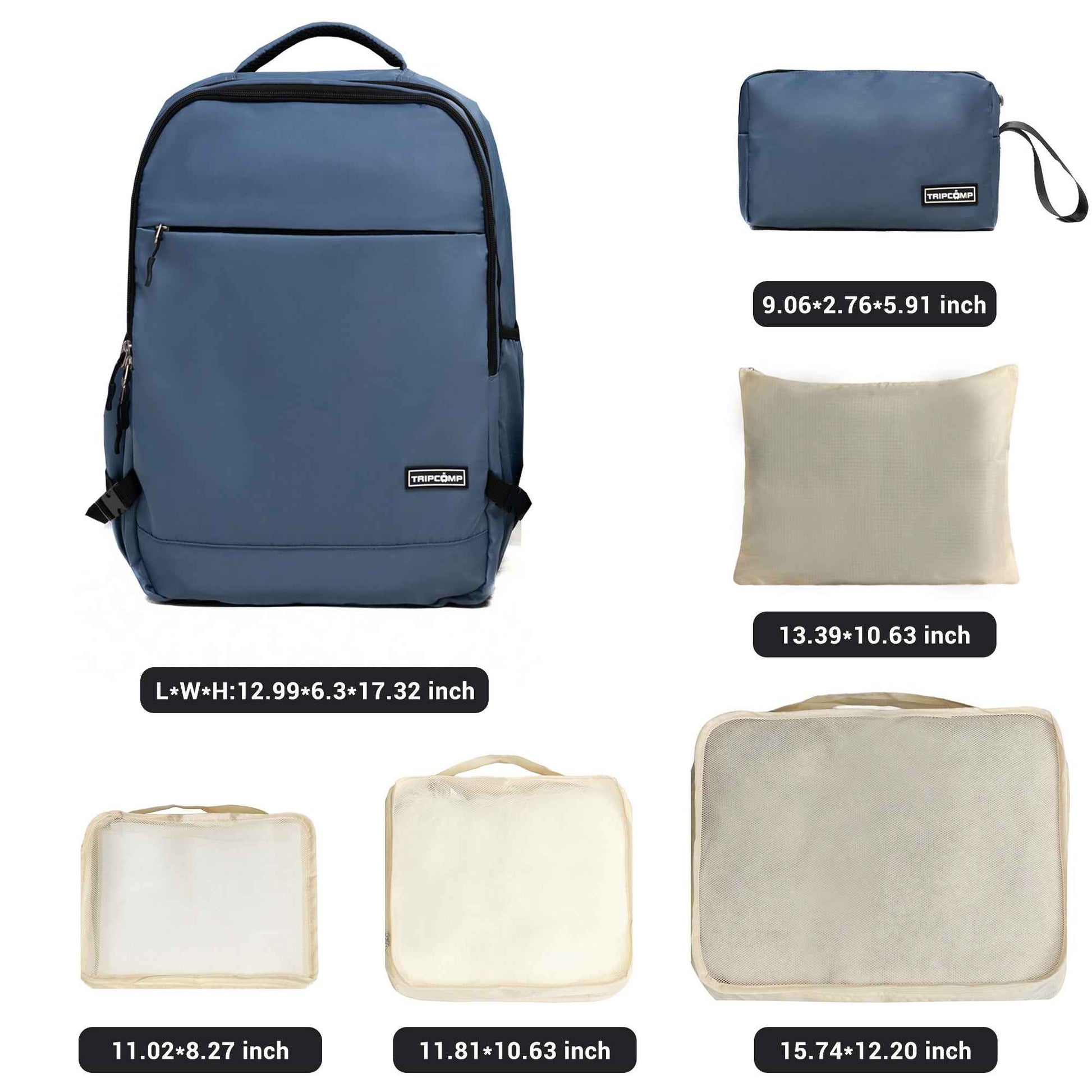 9-Piece Set (20'24'28 + a backpack, a toiletry bag, and 4 storage bags) ,ABS+PC Hardshell Carry on Luggage Set with TSA Lock Carry On Suitcase Luggage Durable Suitcase Color BLUE