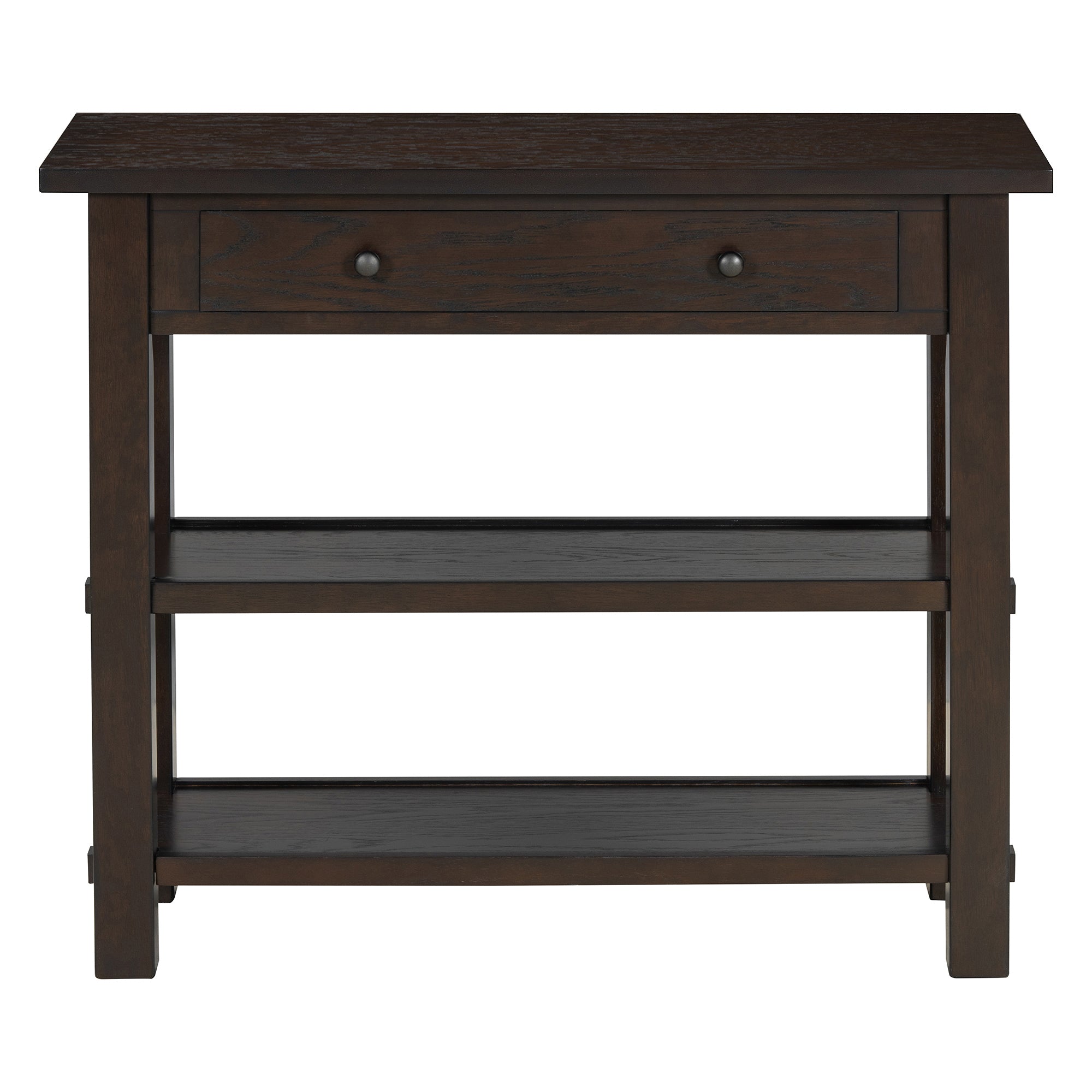 TREXM Retro Console Table with Drawer and Two Sturdy Shelves for Entryway, Living Room (Espresso)