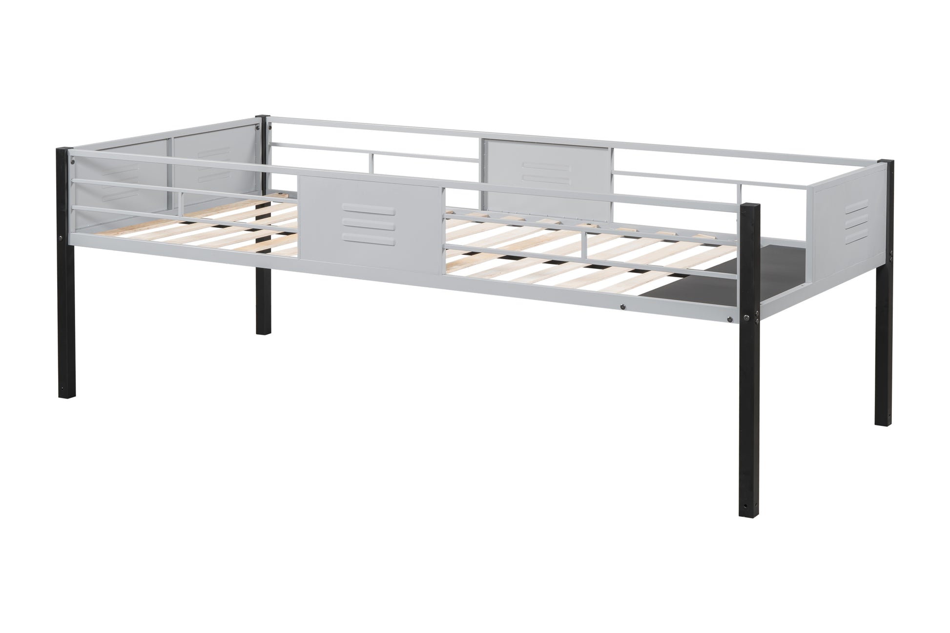 Triple Bunk Bed with Vent Board/ Sturdy Metal Frame/ Noise-Free Wood Slats/ Separatable into three beds/ No Box Spring Needed - Abrihome
