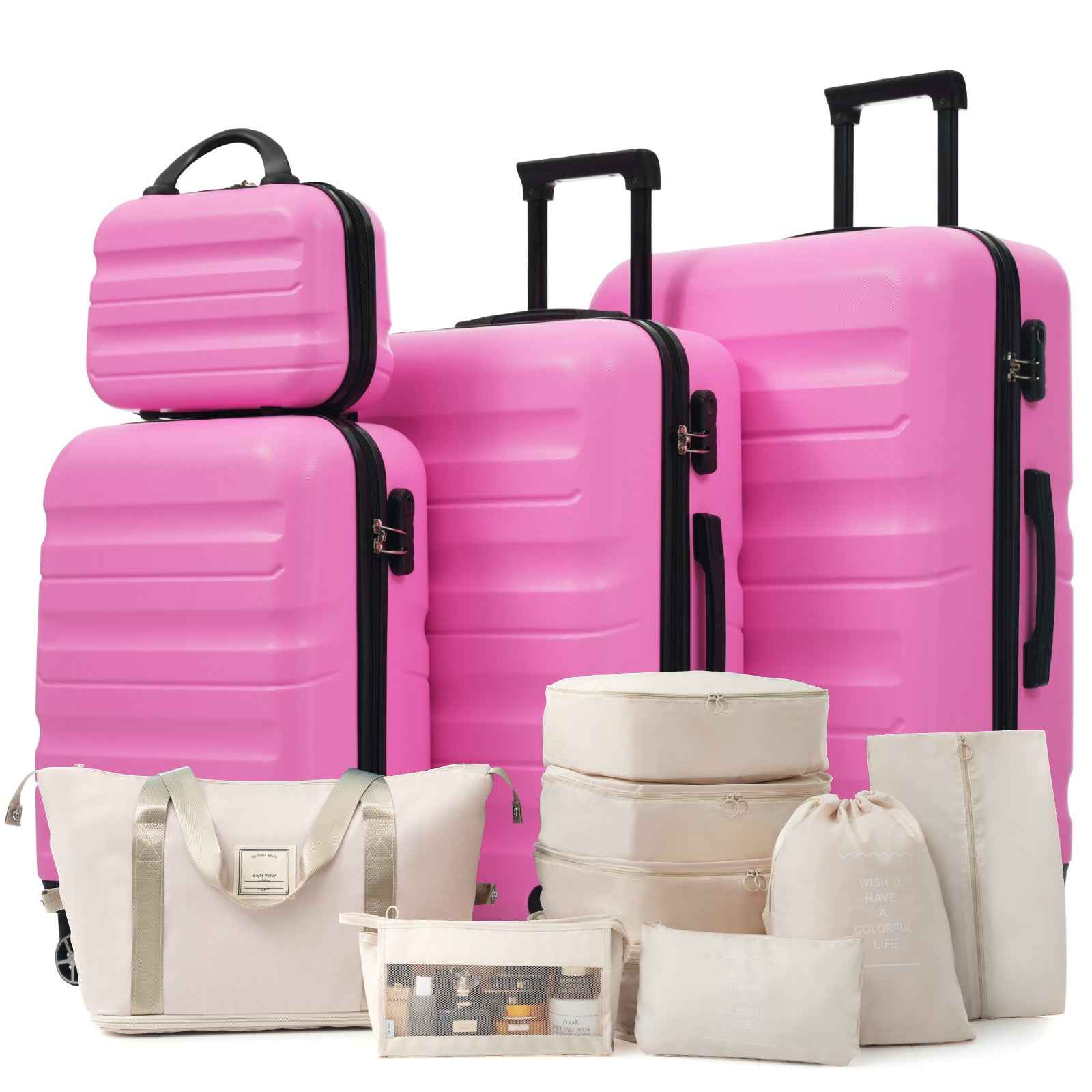 Hardshell ABS Luggage Set - Lightweight & Durable Suitcases with Dual Spinner Wheels, Carry-On & Check-In Sizes for Travel & Business