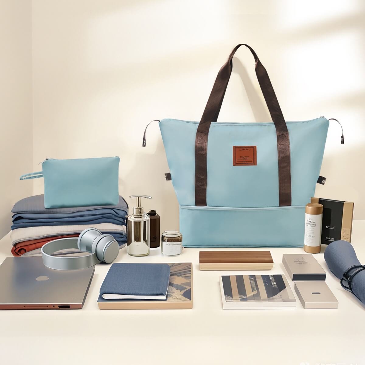 3-Piece Carry-On Luggage Set – Lightweight Hardshell ABS Suitcases, Airline Approved, 20 & 22-Inch, Blue