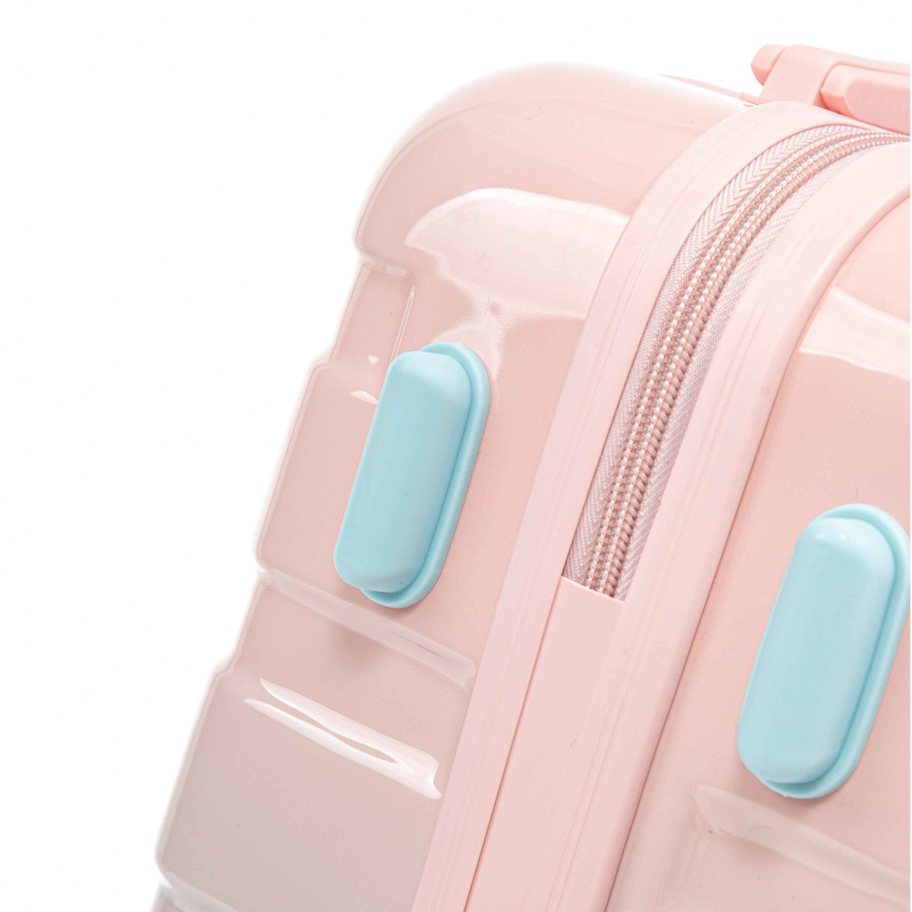 14'/20' 2 pcs/set in PC Spinner Wheel Luggage, Carry on Suitcase, With Gradient Color and Combination Lock(Blue+Pink)