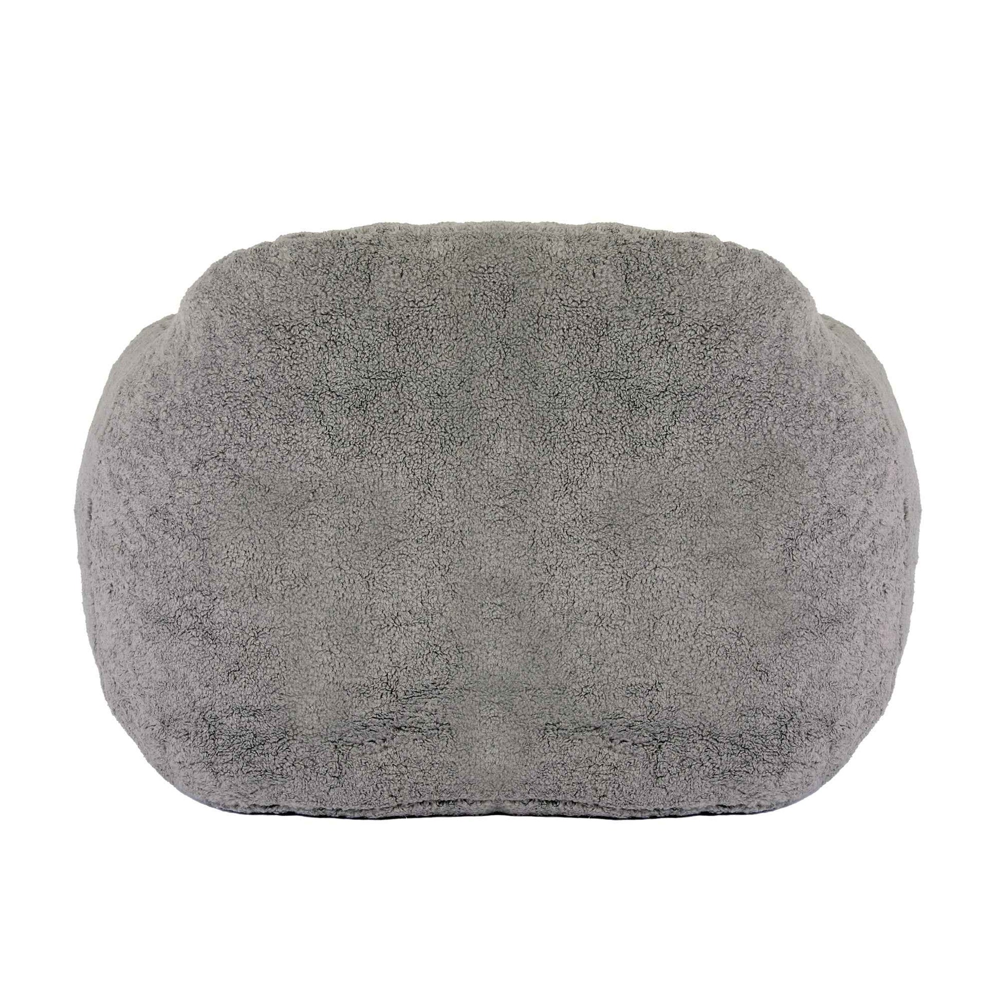 Giant Bean Bag Chair for Adults, Spacious Memory Foam Bean Bag Sofa with Armrests in Light Gray Teddy Fabric, Comfy Seating for Living Room or Bedroom