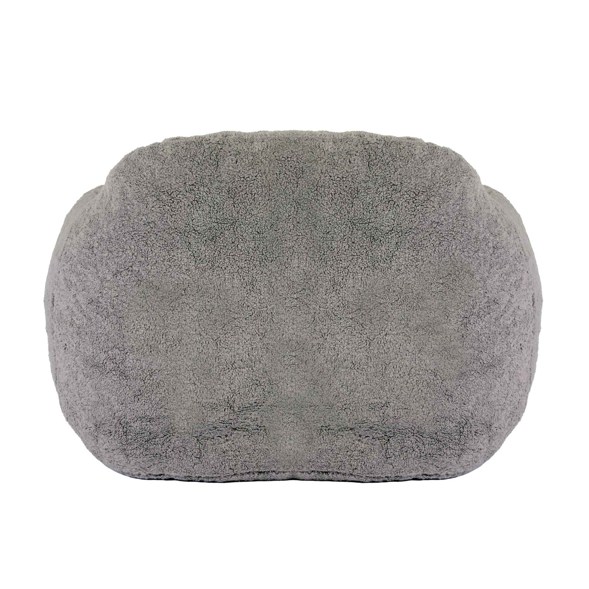 Giant Bean Bag Chair for Adults, Spacious Memory Foam Bean Bag Sofa with Armrests in Light Gray Teddy Fabric, Comfy Seating for Living Room or Bedroom