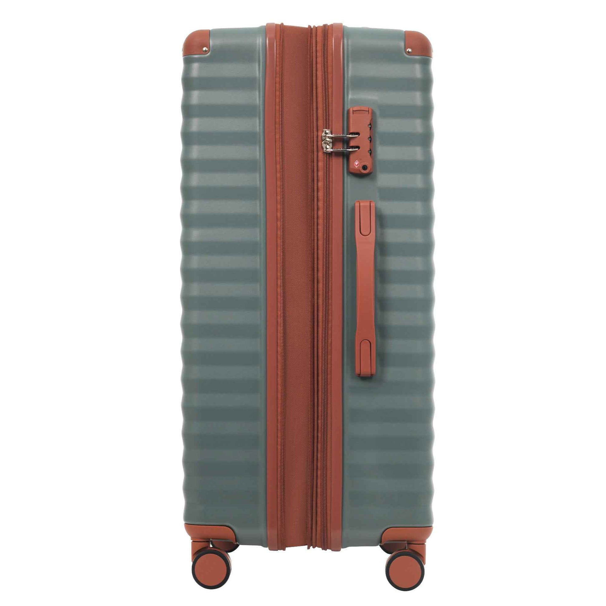 Luggage Sets 5 Piece with Front Opening , Hardside Expandable Carry on Suitcase with Spinner Wheels TSA Lock USB Port  Cup Holder Duffel Bag and Toiletry Bag