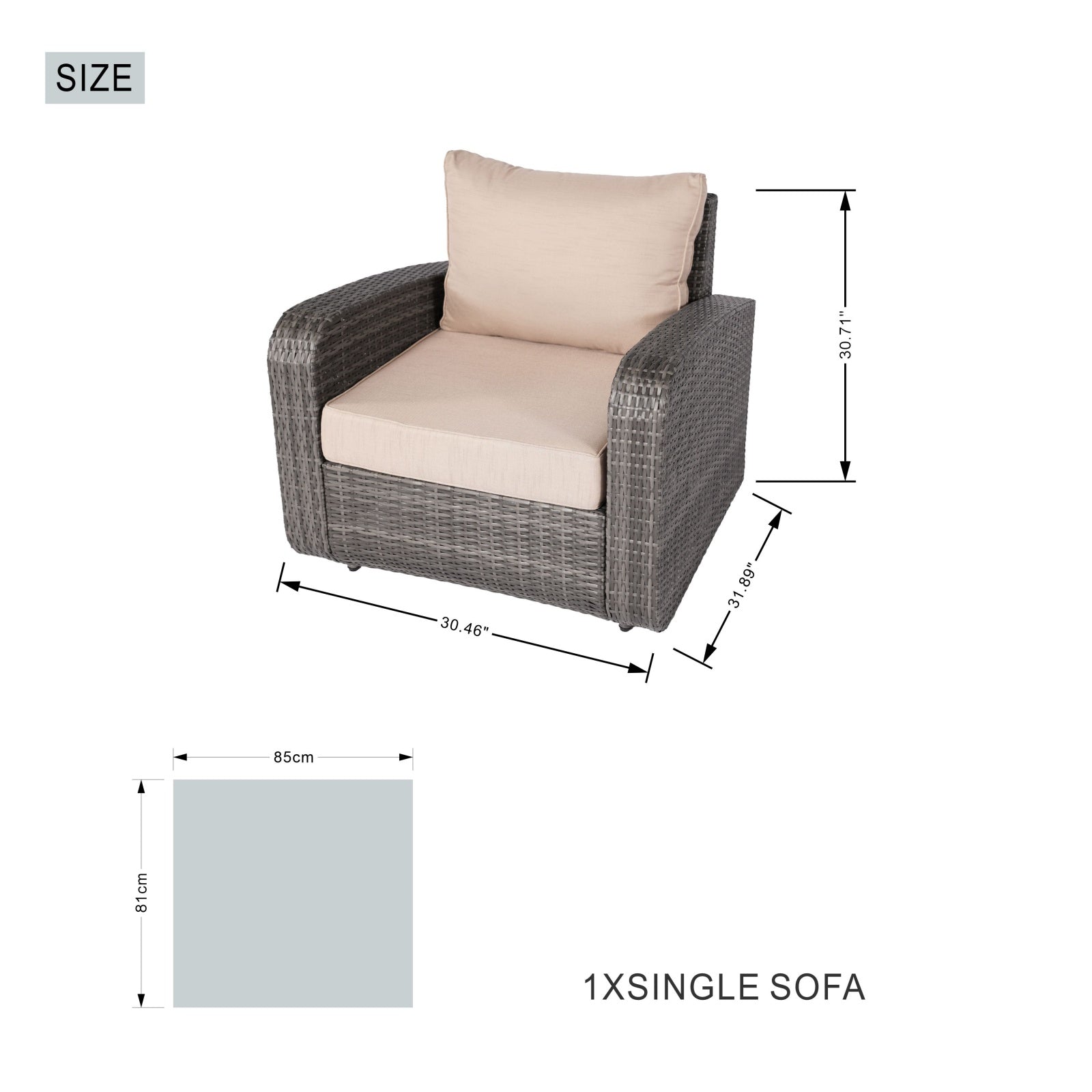 5-Piece Outdoor Conversation Sofa Set(PAS-1515-SET) - Abrihome