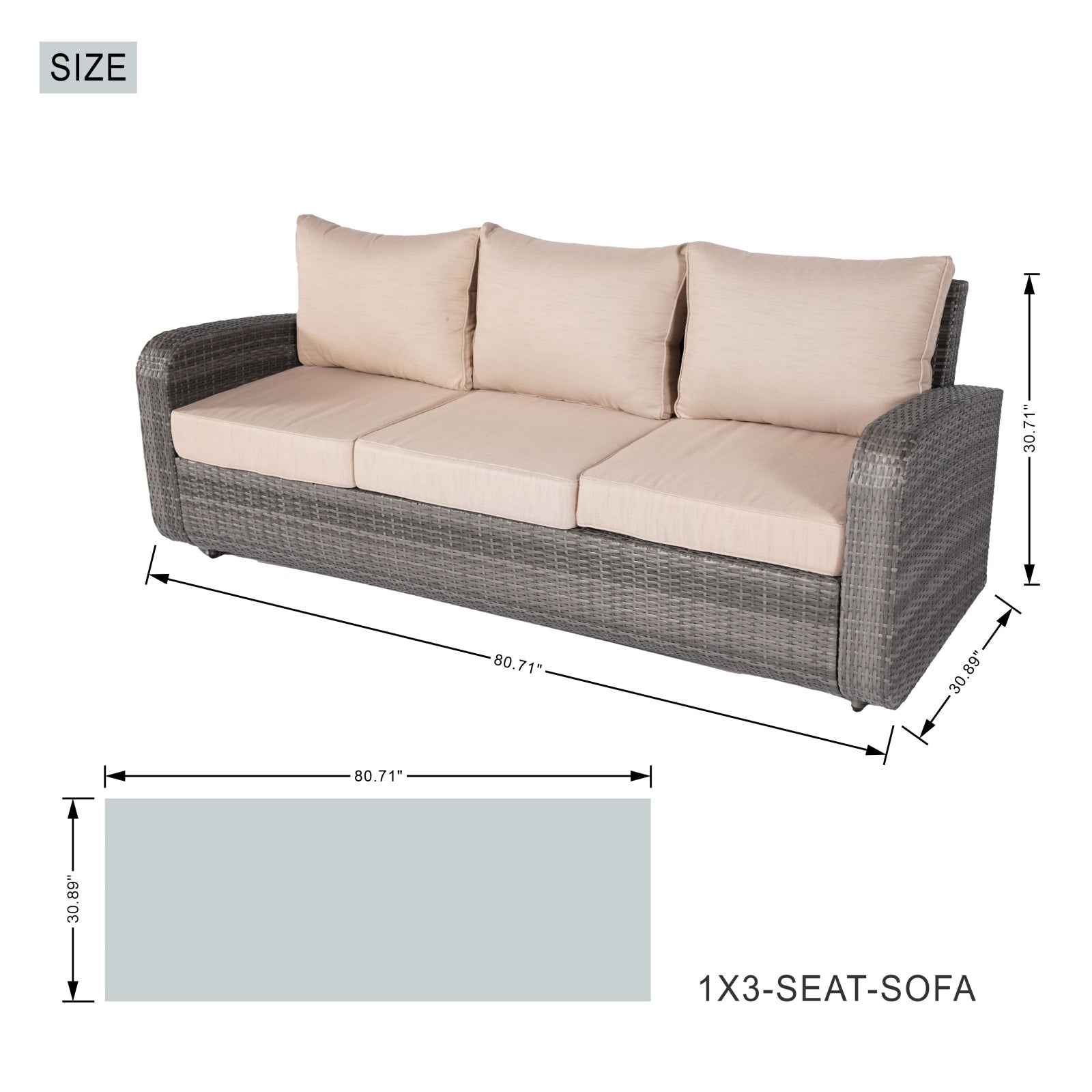 5-Piece Outdoor Conversation Sofa Set(PAS-1515-SET) - Abrihome