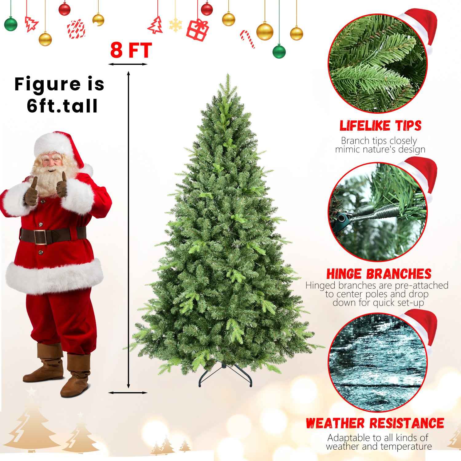 4FT Classic Christmas Tree with 636 PE+PVC Tips – Realistic Hinged Branches, Easy Assembly, Stable Metal Stand, Full Natural Look for Holiday Decorating