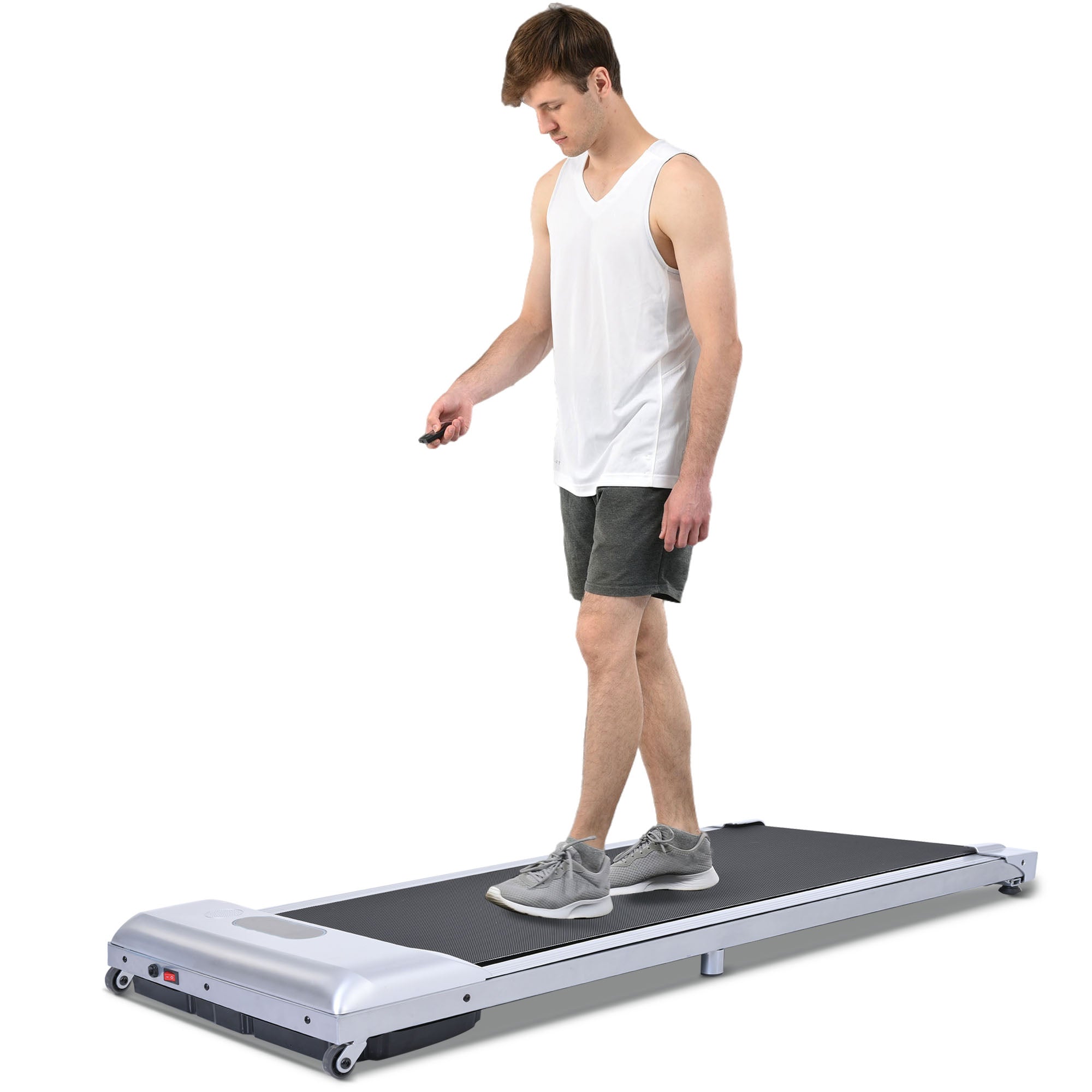 2 in 1 Under Desk Electric Treadmill 2.5HP, Remote Control, Display, Walking Jogging Running Machine Fitness Equipment for Home Gym Office