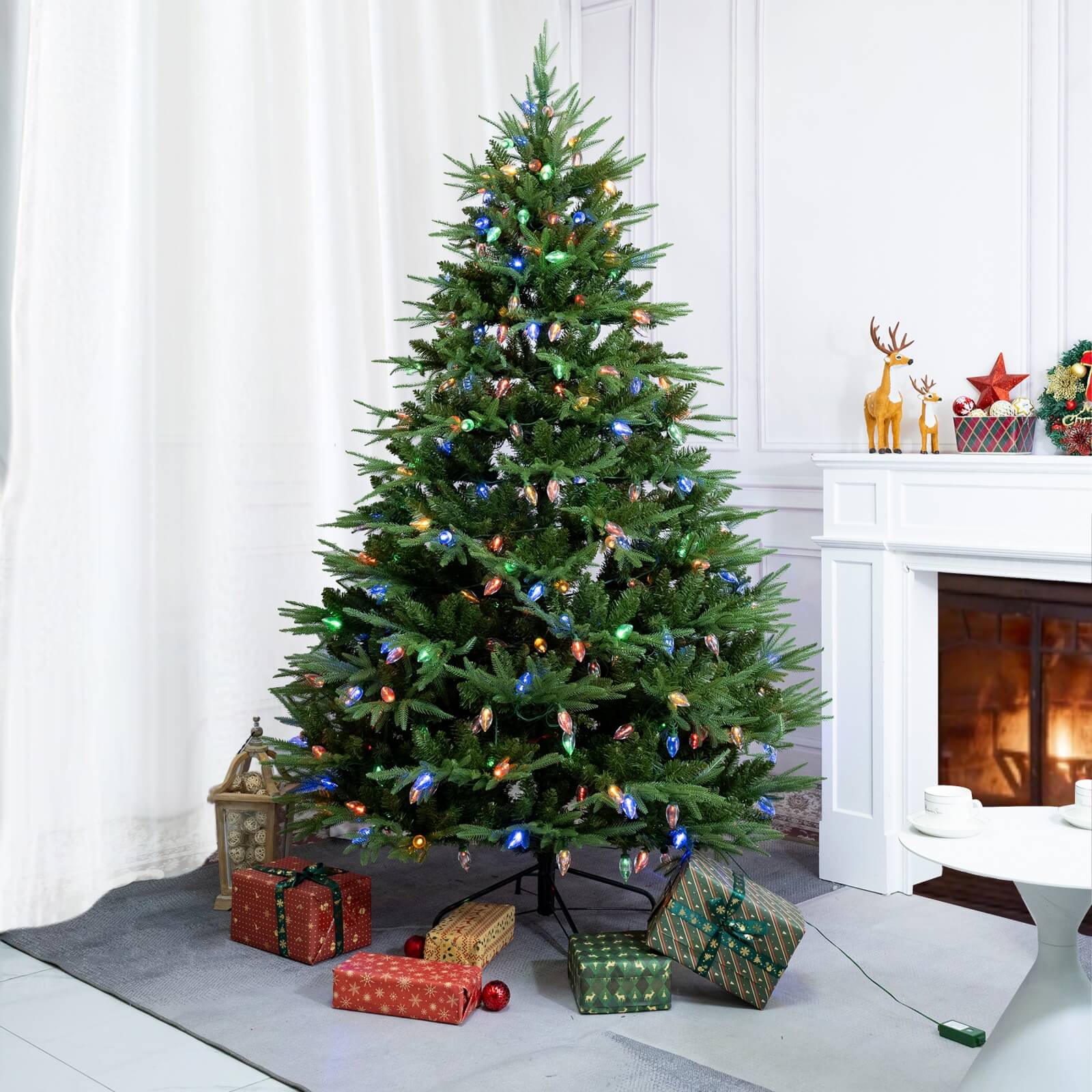 7FT Artificial Christmas Tree with Realistic PE PVC(PJT-2504-7FT) - Abrihome