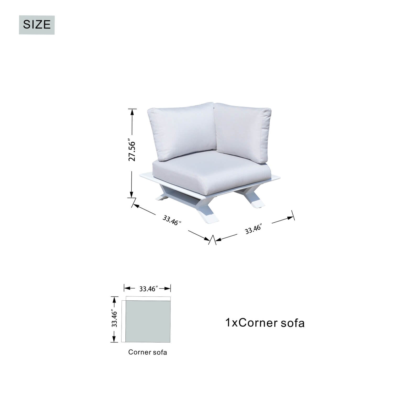 6 Seat Corner Sofa Set with TerraFlame Fire Pit Table(PAS-2323-WH+2170-BR) - Abrihome