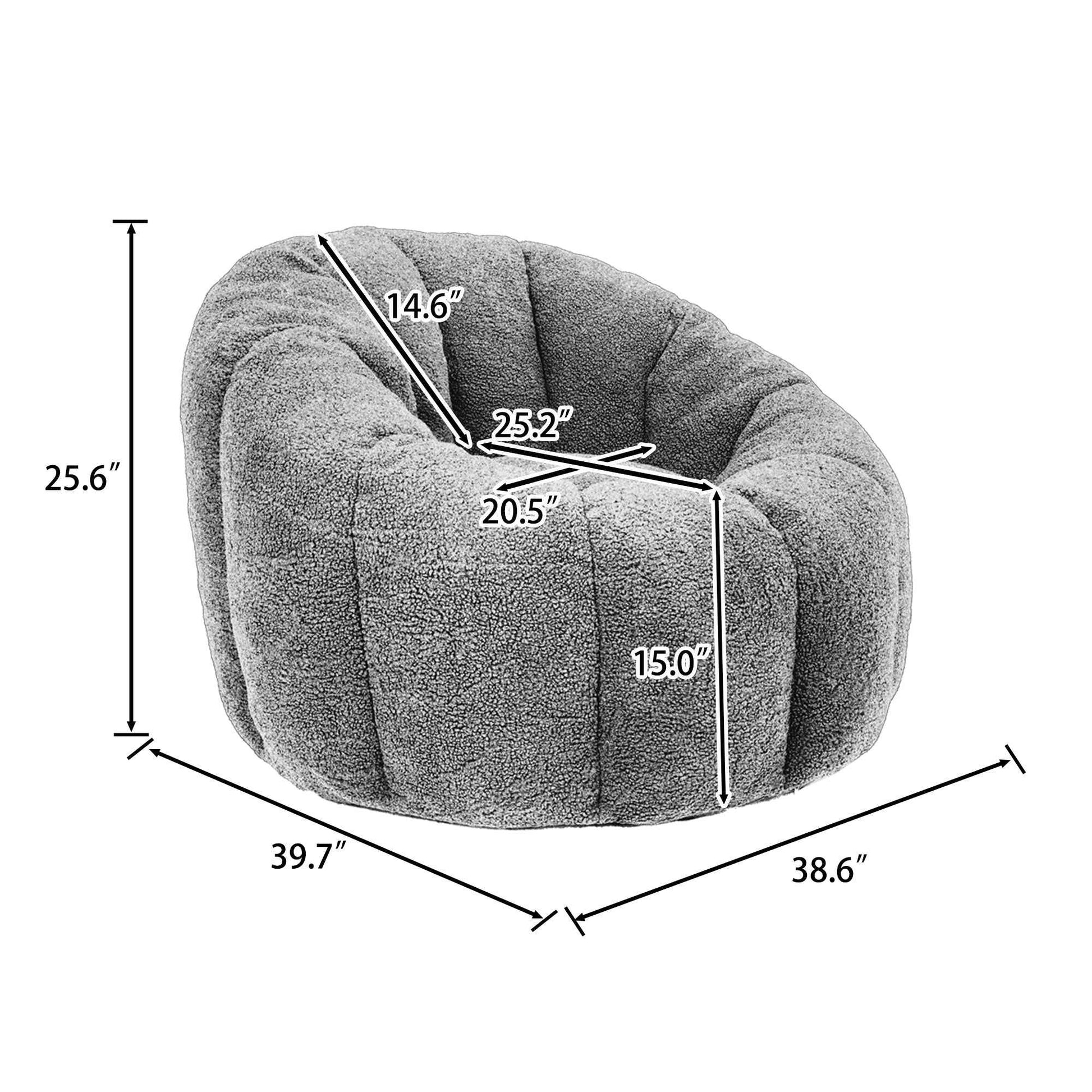Bean Bag Chair, Bean Bag Sofa Chair with Armrests Stuffed High-Density Foam, Lazy Sofa Comfy Chairs BeanBag Chair for Adults in Living Room,Bedroom Reading