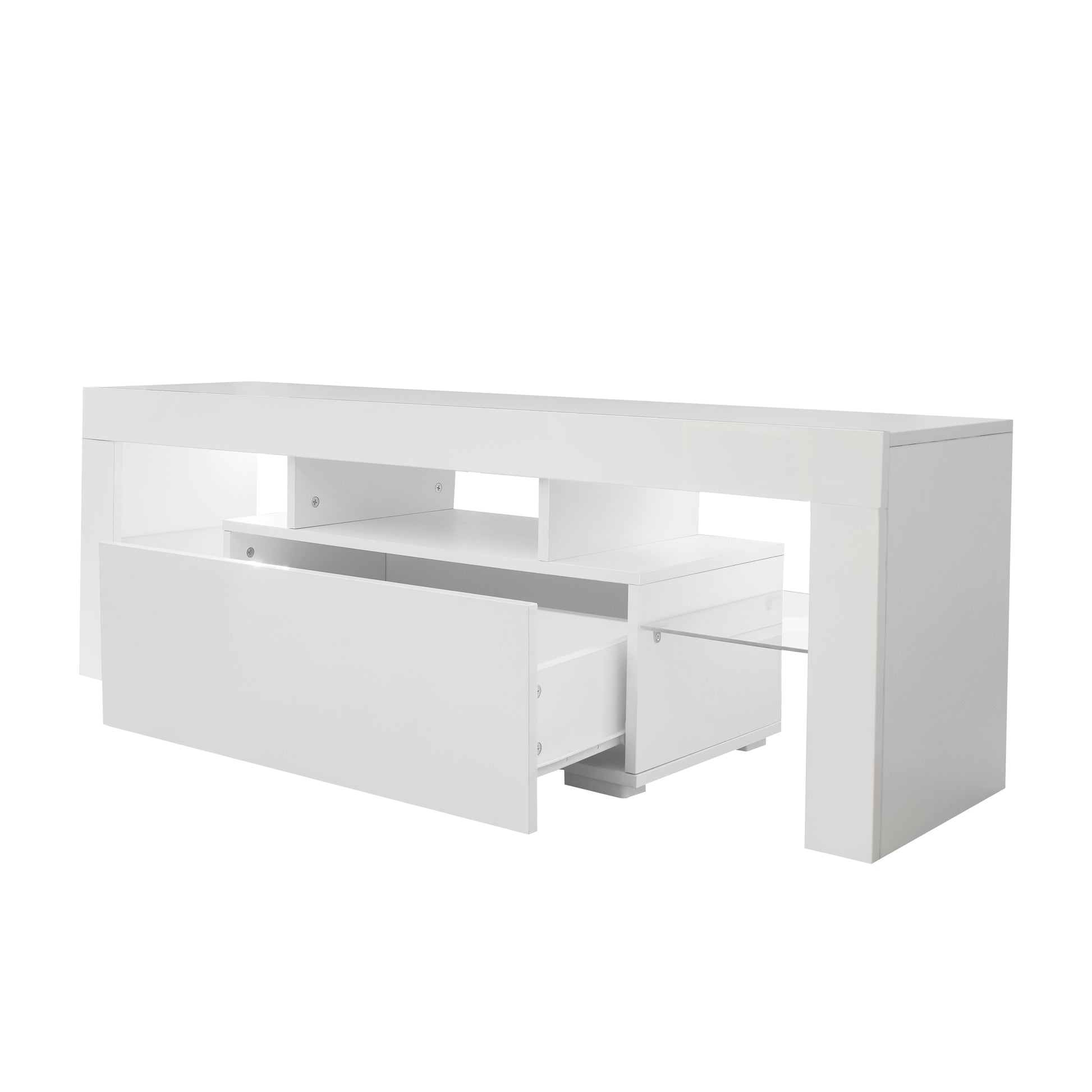 Entertainment TV Stand, Large TV Stand TV Base Stand with LED Light TV Cabinet. - Abrihome