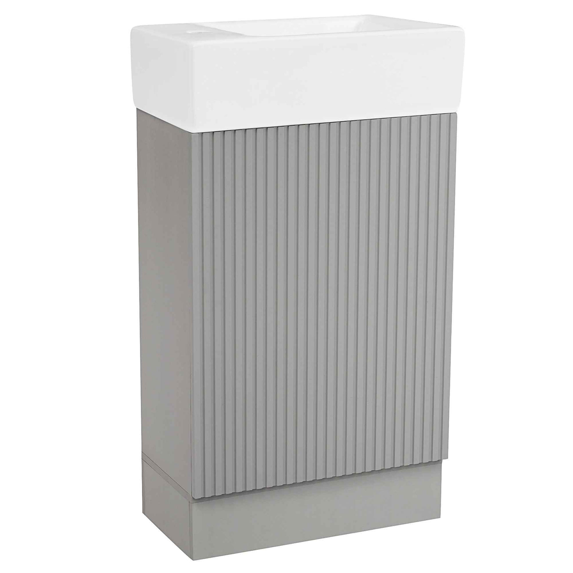 18.6' Bathroom Vanity with Sink, Bathroom Vanity Cabinet with Two-tier Shelf, Left or Right Orientation, Grey  (Old Sku:WF308491AAE)