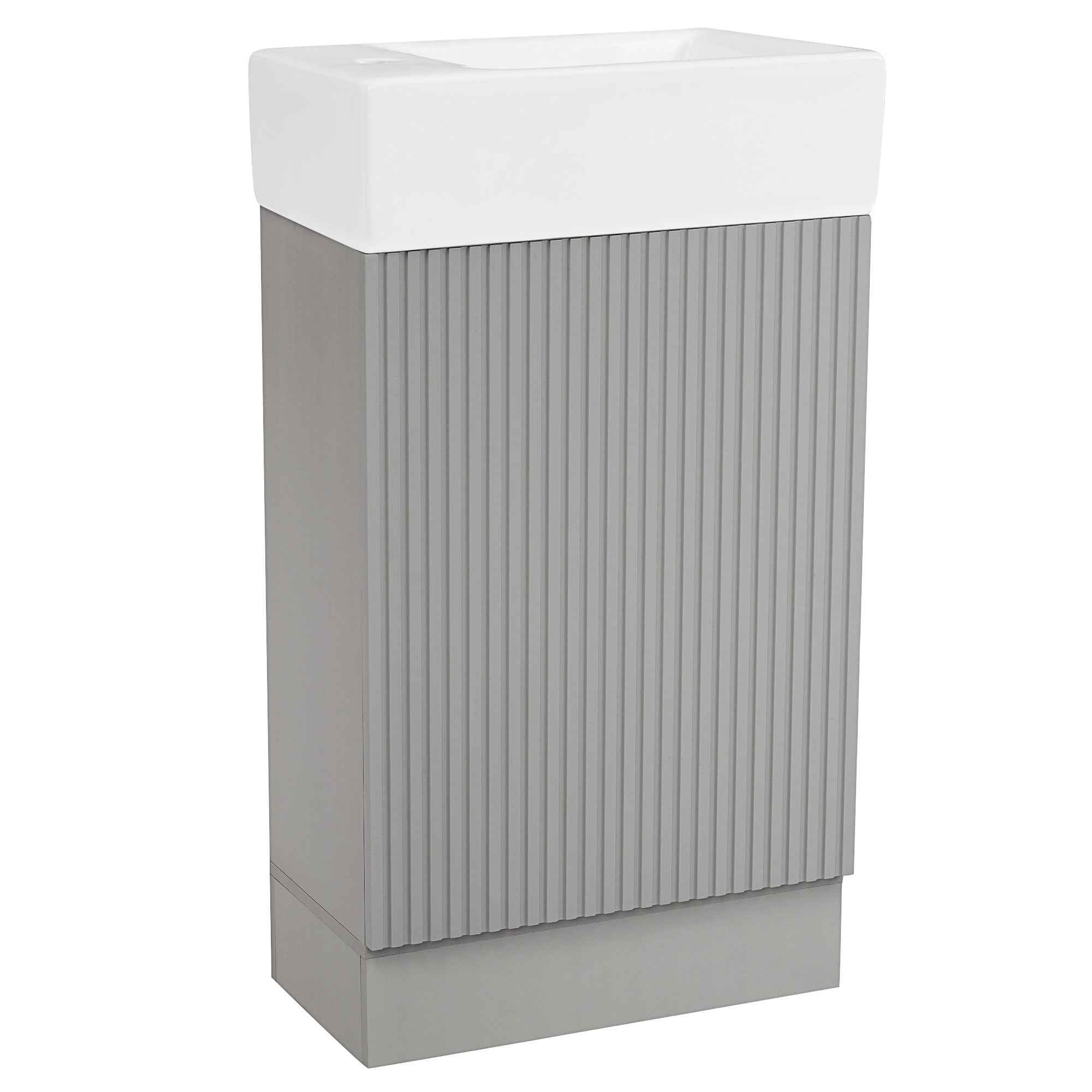 18.6' Bathroom Vanity with Sink, Bathroom Vanity Cabinet with Two-tier Shelf, Left or Right Orientation, Grey  (Old Sku:WF308491AAE)