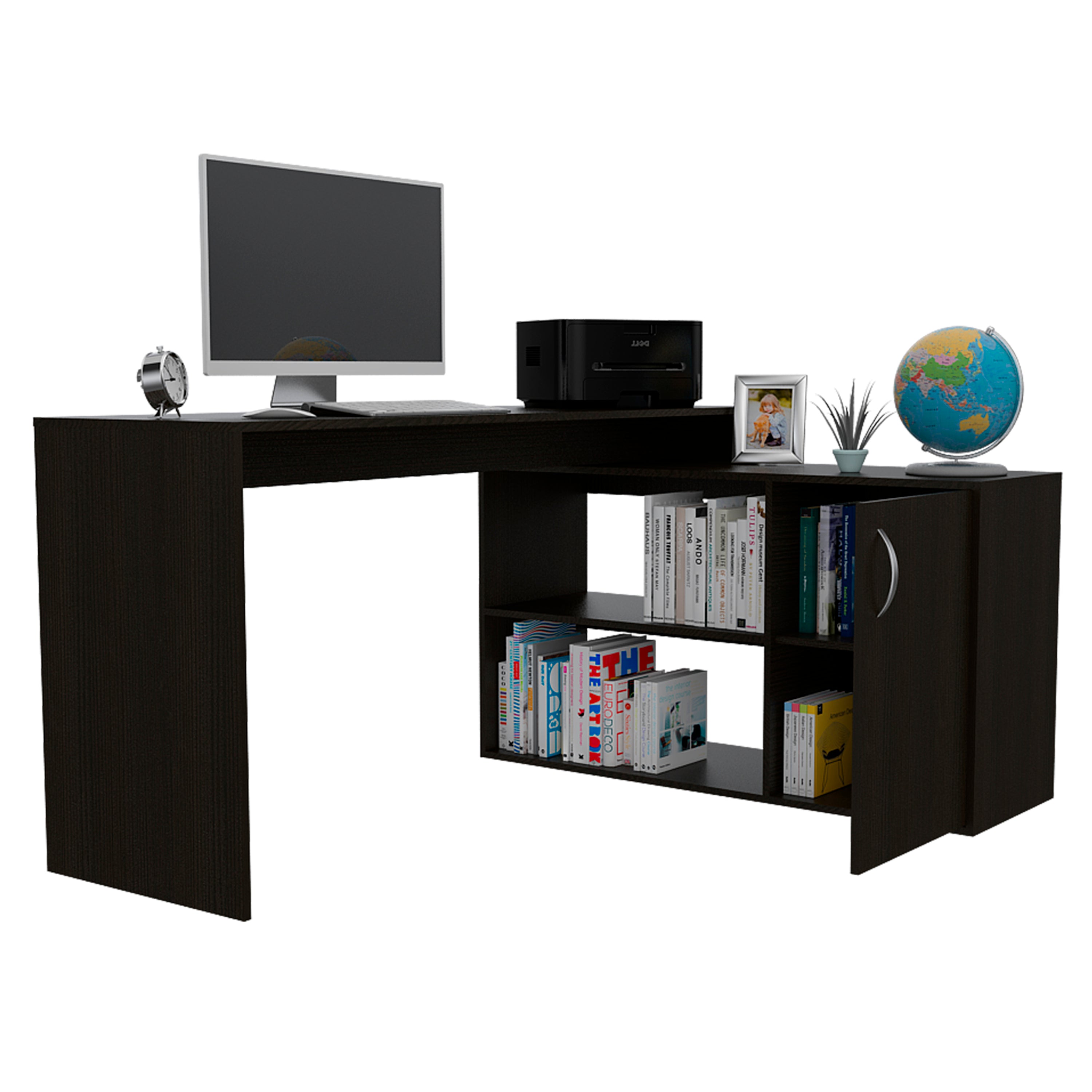 L-Shaped Desk Desti, Office, Black