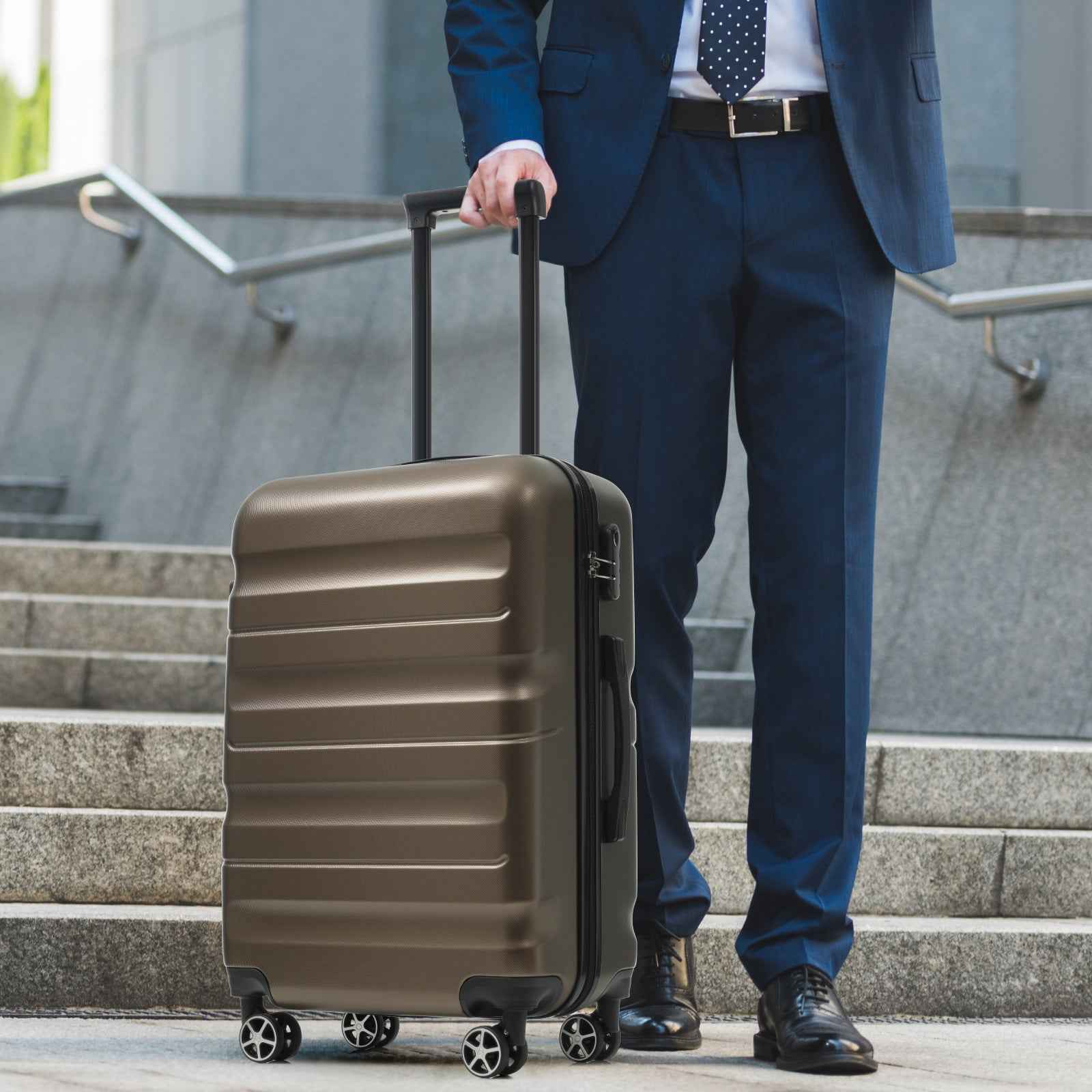 Hardshell ABS Luggage Set - Lightweight & Durable Suitcases with Dual Spinner Wheels, Carry-On & Check-In Sizes for Travel & Business