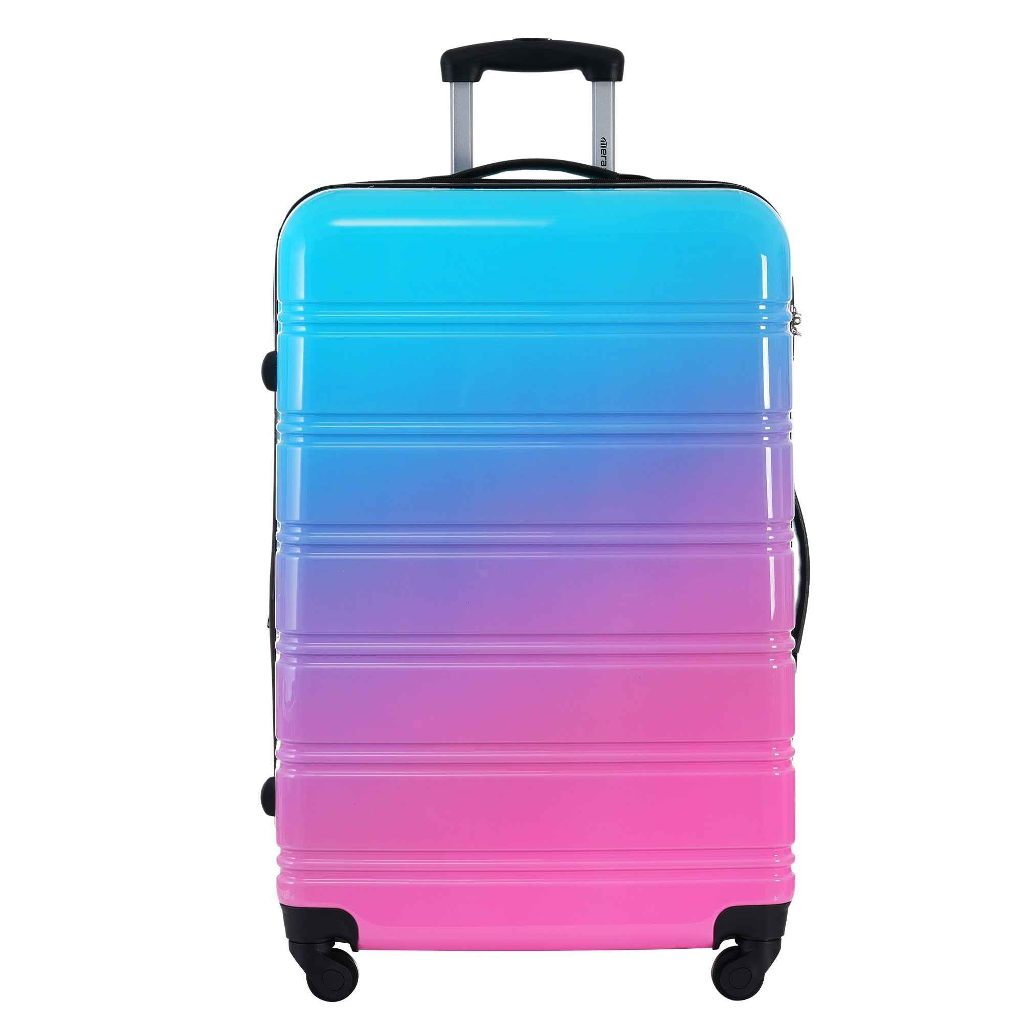 Gradient Color Expandable Hardshell Luggage Sets with Spinner Wheels and TSA Lock, Lightweight 20' 24' 28', Blue and Red