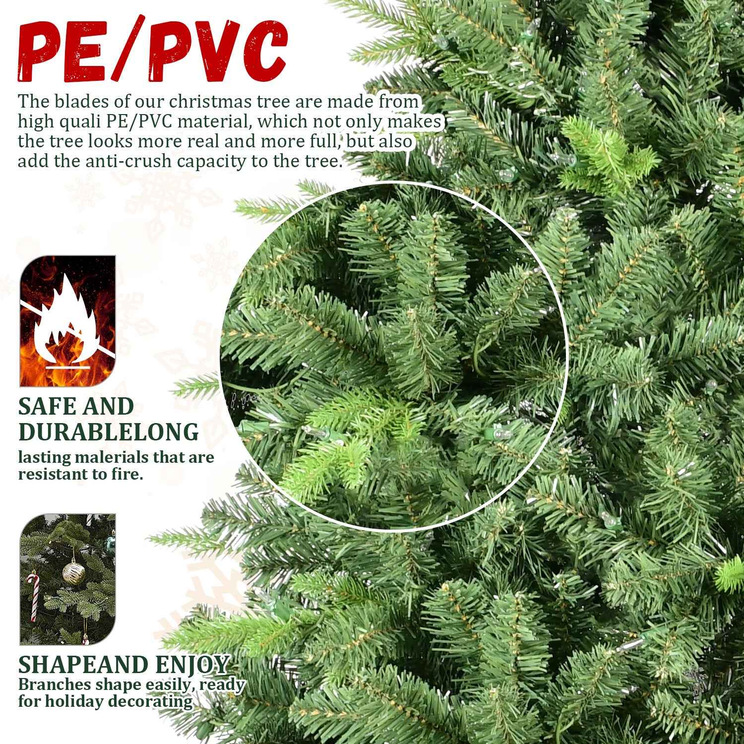 4FT Classic Christmas Tree with 636 PE+PVC Tips – Realistic Hinged Branches, Easy Assembly, Stable Metal Stand, Full Natural Look for Holiday Decorating