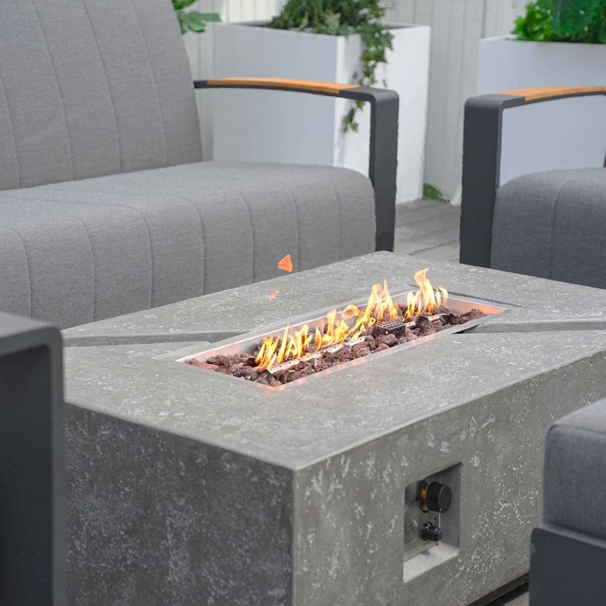 The latest furniture on the market - Abrihome 6-Pieces Patio Garden Aluminum Seating Set with Fire Pit