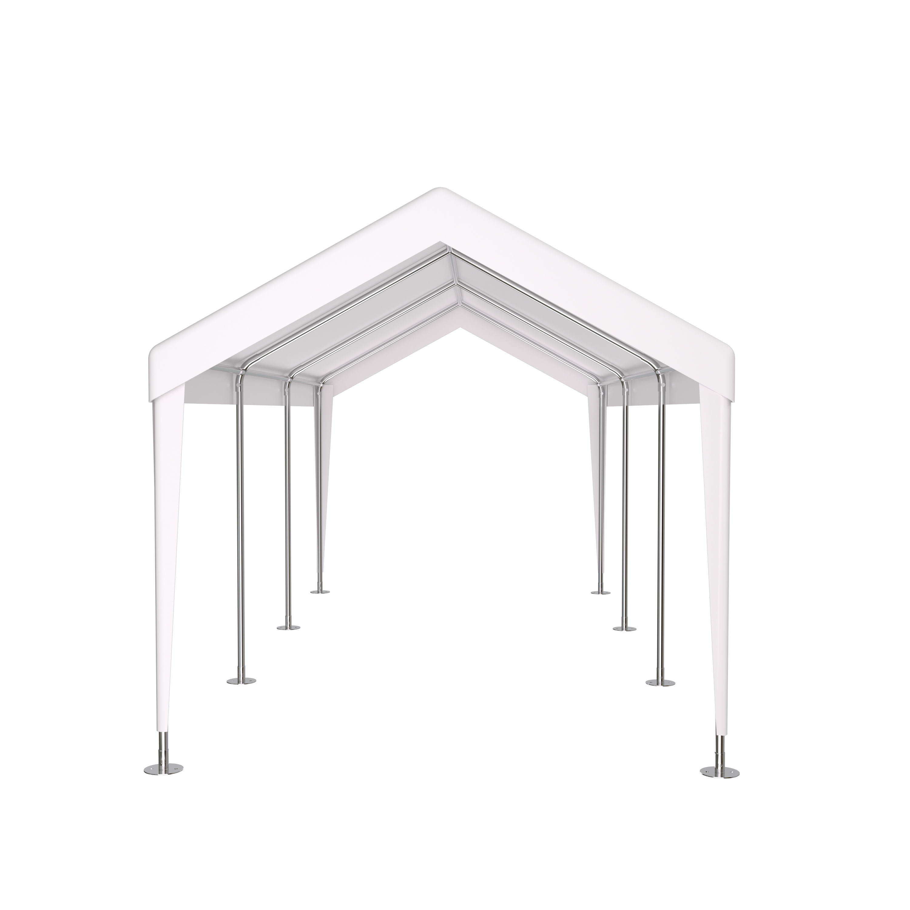Carport 12' x 20' Portable Garage, Heavy Duty Car Port Canopy with 2 Roll-up Doors & 4 Ventilated Windows for Car, Truck, Boat, Garden Tools,white