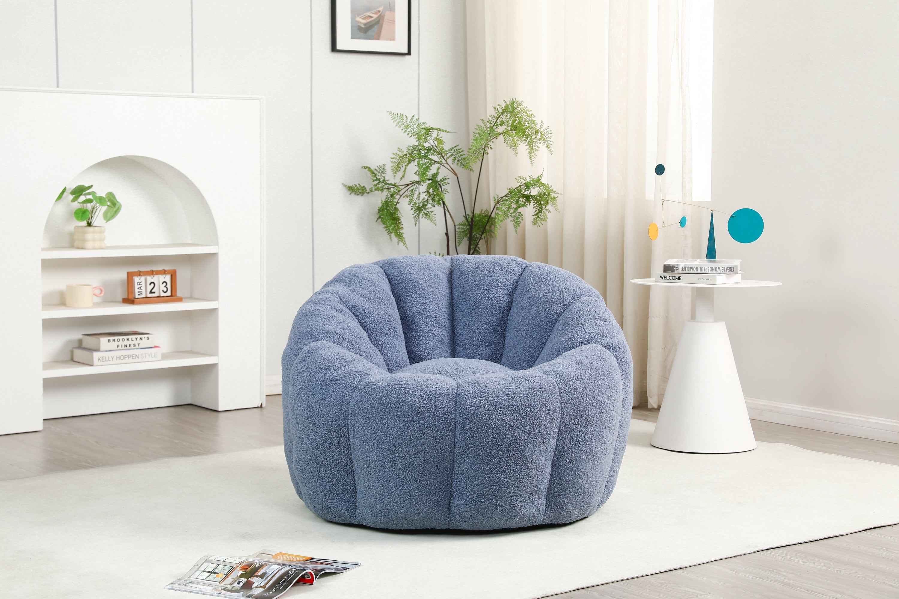 Bean Bag Chair, Bean Bag Sofa Chair with Armrests Stuffed High-Density Foam, Lazy Sofa Comfy Chairs BeanBag Chair for Adults in Living Room,Bedroom Reading