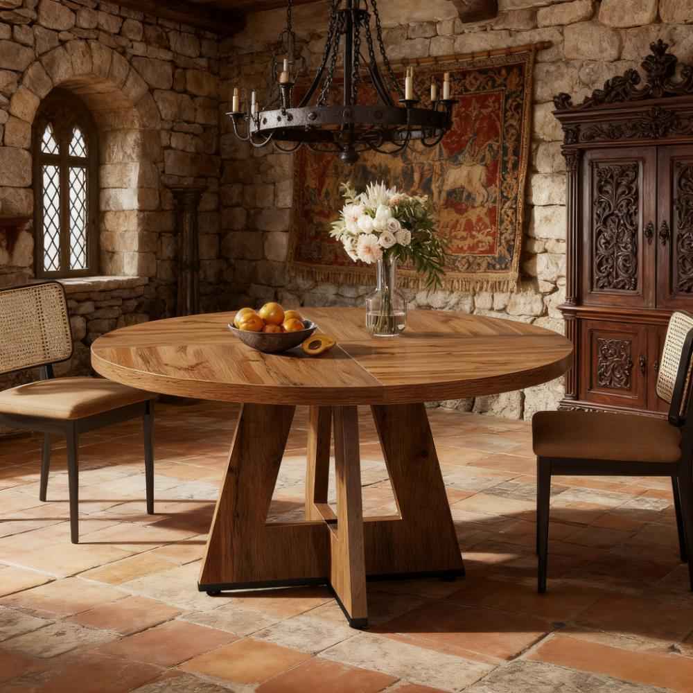 47 Inch Wood Dining Table Round Dining Table (Just 1pcs Dining Table)