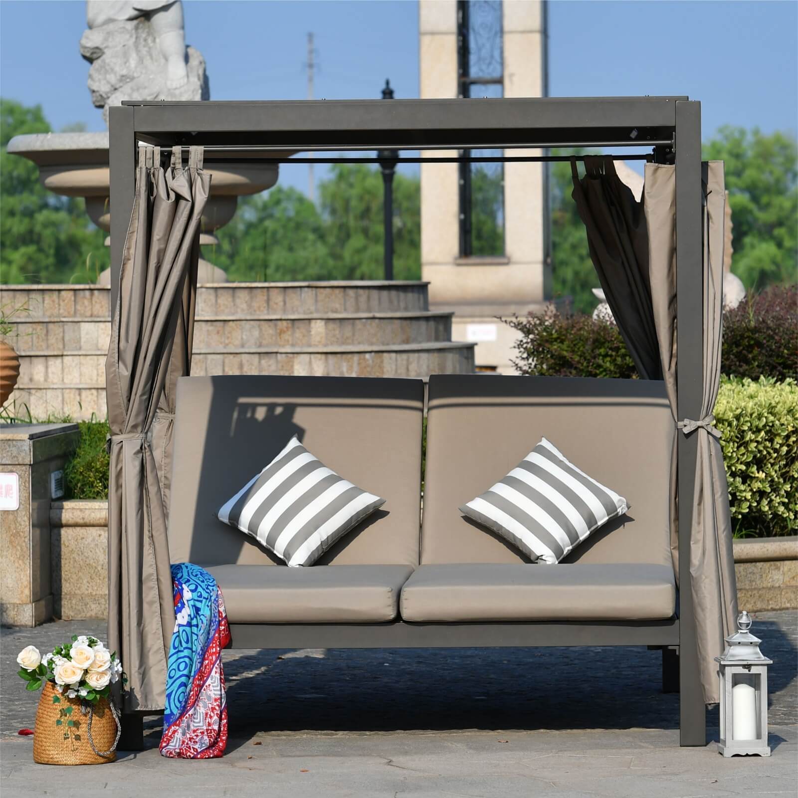 Outdoor Daybed with Canopy (PAL-1129B) - Abrihome