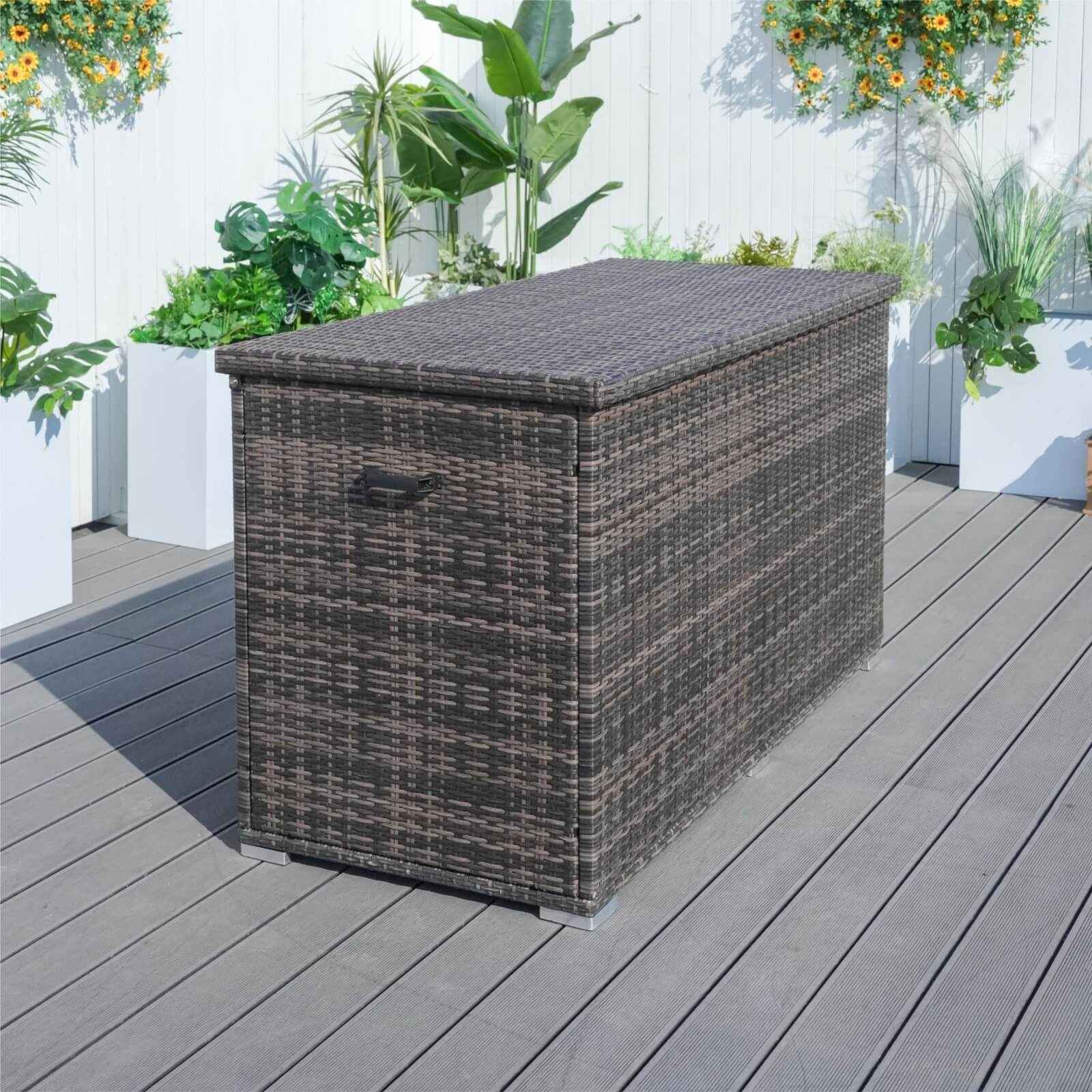 Large Outdoor Wicker Storage Box with Aluminum Frame(PA-3256B)