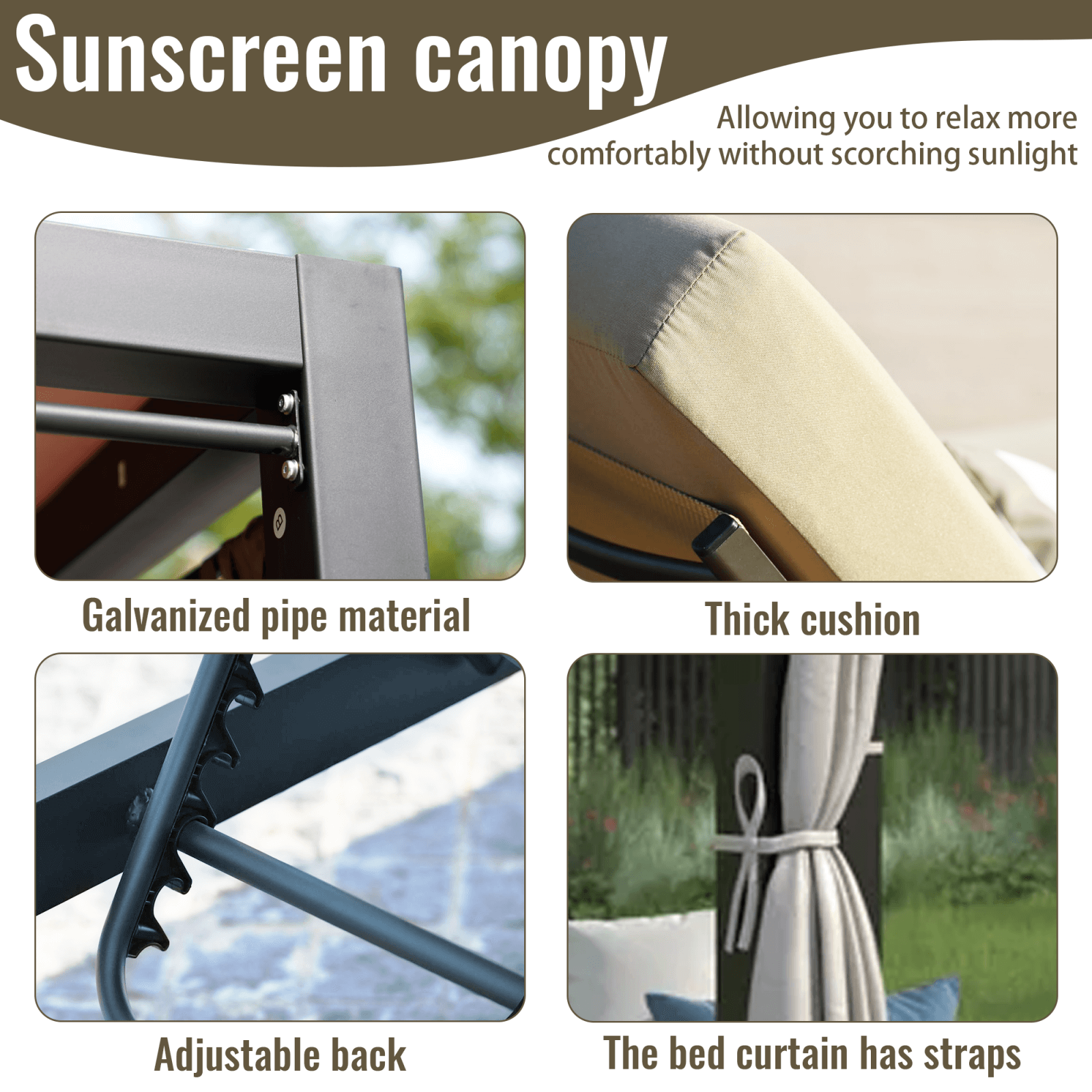 Outdoor Daybed with Canopy (PAL-1129B) - Abrihome