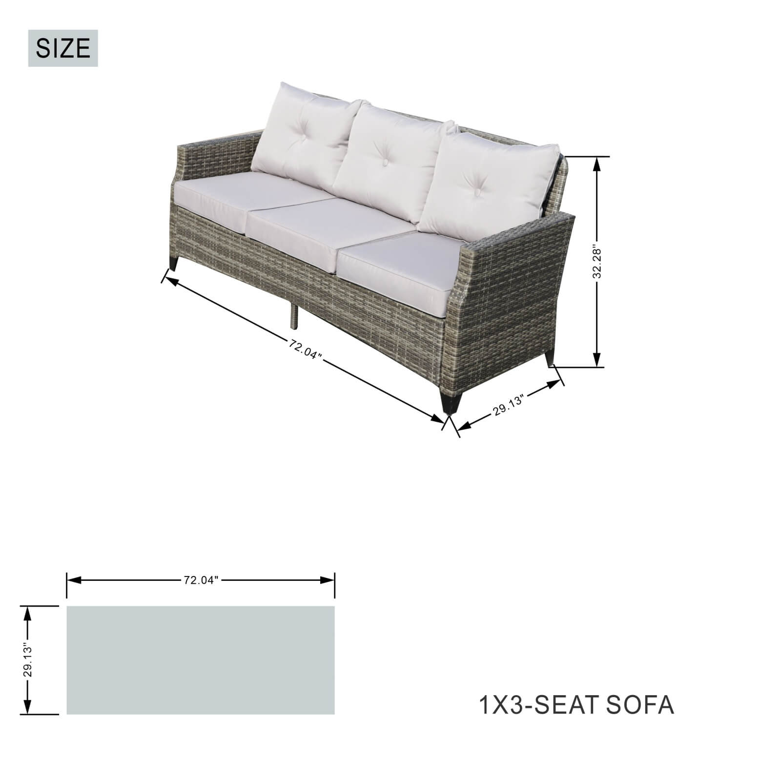 5-Piece Outdoor Fire Pit Patio Set with Gray Sofas and Fire Pit Table(PAF-1802P) - Abrihome