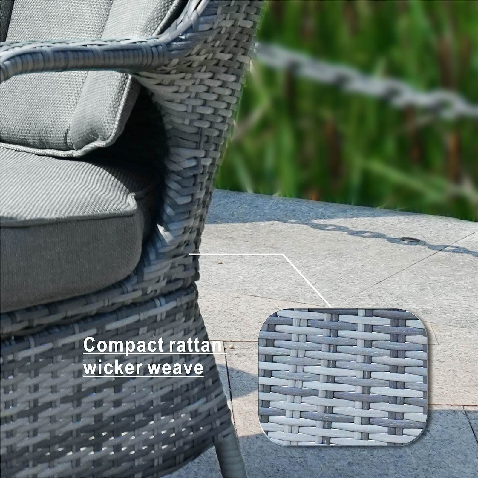 Set of 2 Outdoor Rattan Armchairs(PAC-009) - Abrihome