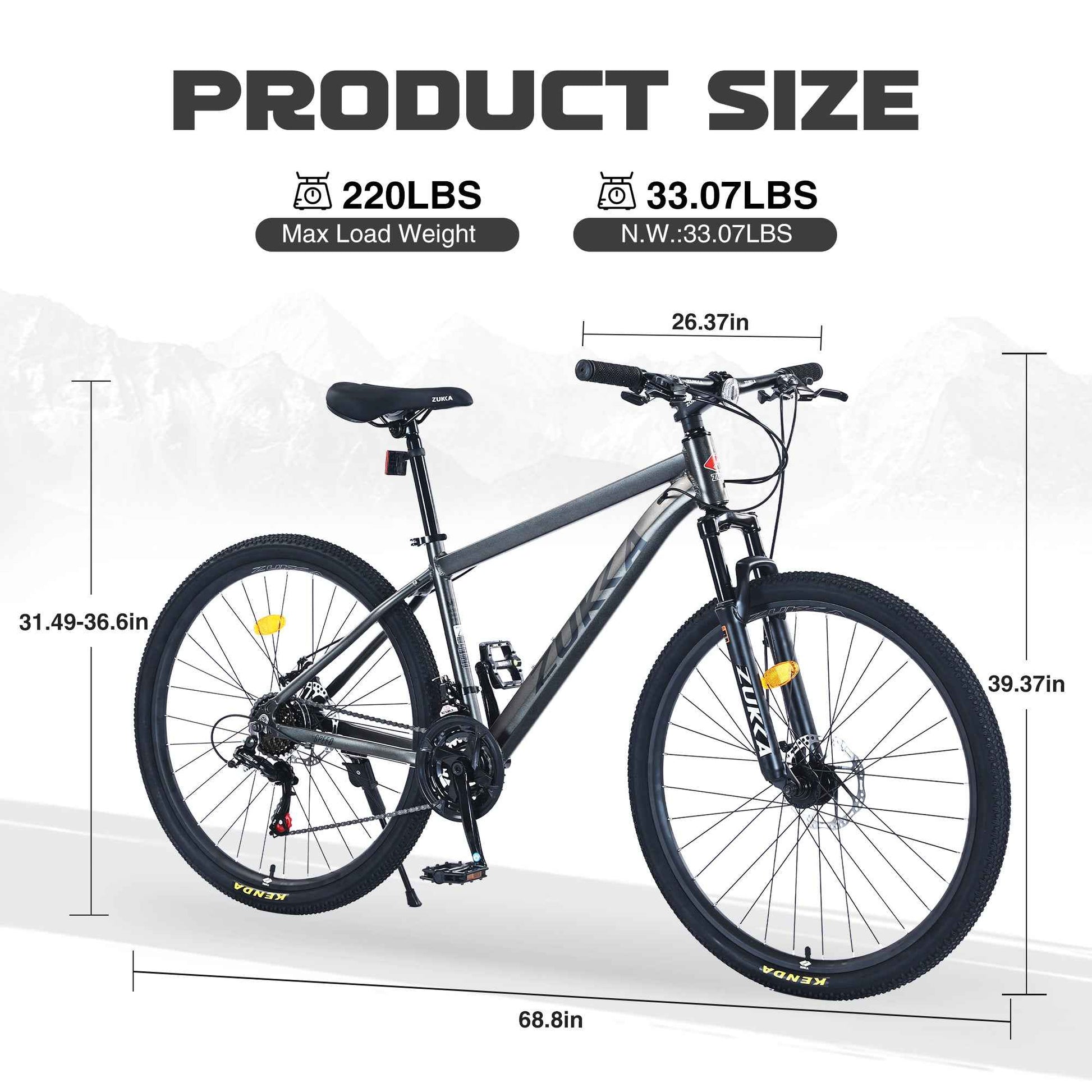 27.5 Inch Wheels 21 Speed Mountain Bike, for Men Women Boys and Girls, Front Suspension,Aluminum Alloy Frame
