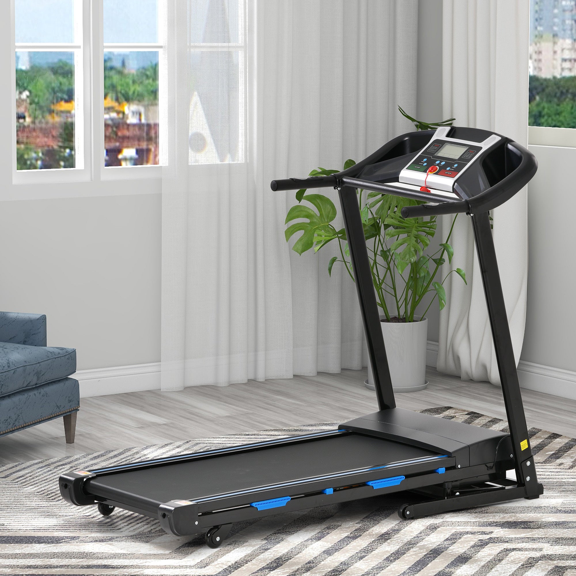 Treadmills for Home, Electric Treadmill with  Automatic Incline, Foldable 3.5HP Workout Running Machine Walking, Double Running Board Shock Absorption Pulse Sensor Bluetooth Speaker APP FITSHOW.