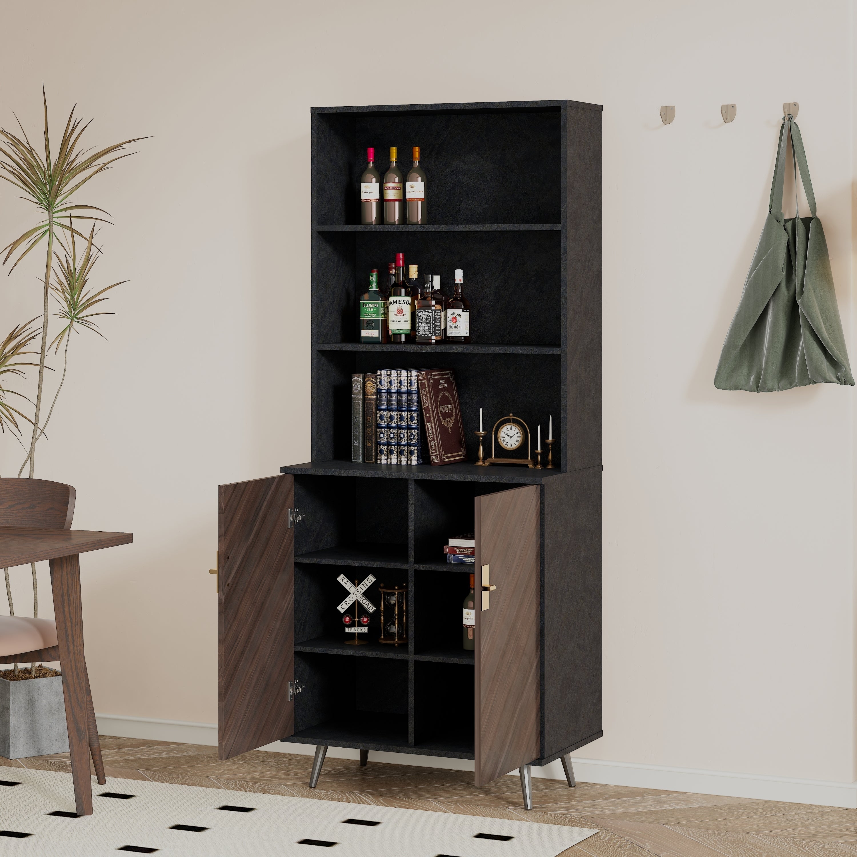 Accent Storage Cabinet with Doors, Bar Cabinet Buffet Cabinet with Storage for Living Room, Hallway, Kitchen