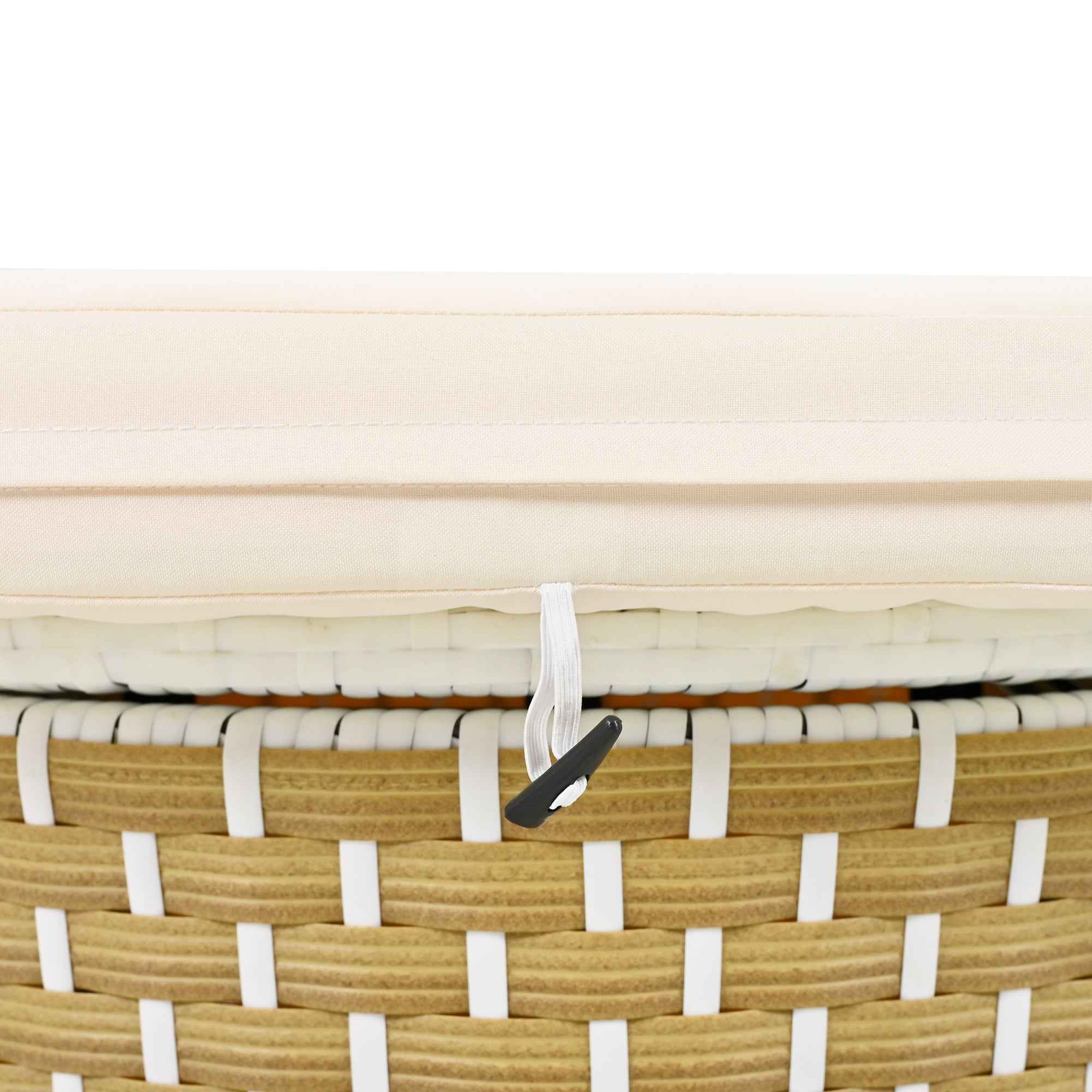 TOPMAX Patio Furniture Round Outdoor Sectional Sofa Set Rattan Daybed Two-Tone Weave Sunbed with Retractable Canopy, Separate Seating and Removable Cushion, Beige
