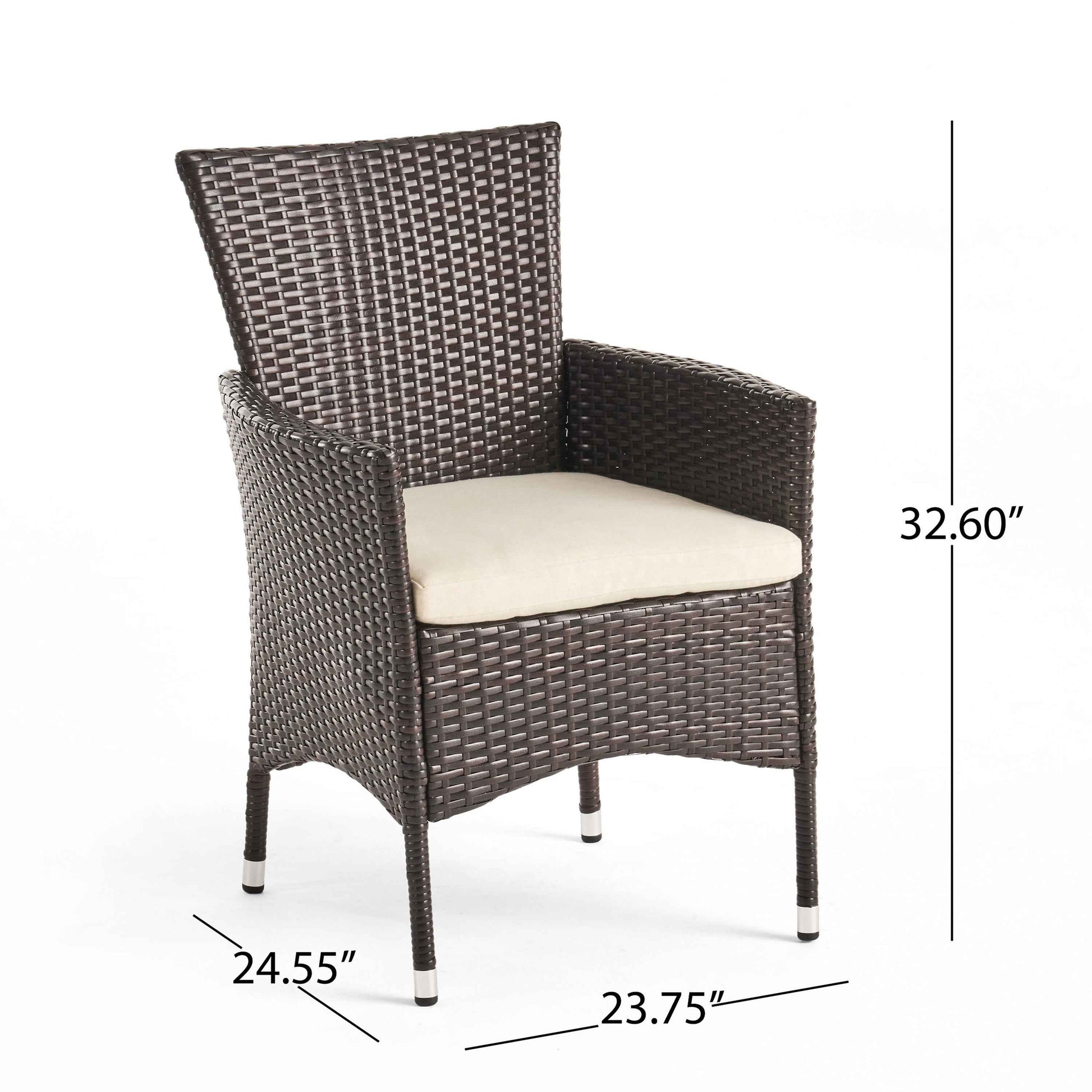 Clementine Outdoor Multibrown PE Wicker Dining Chairs (Set of 2)