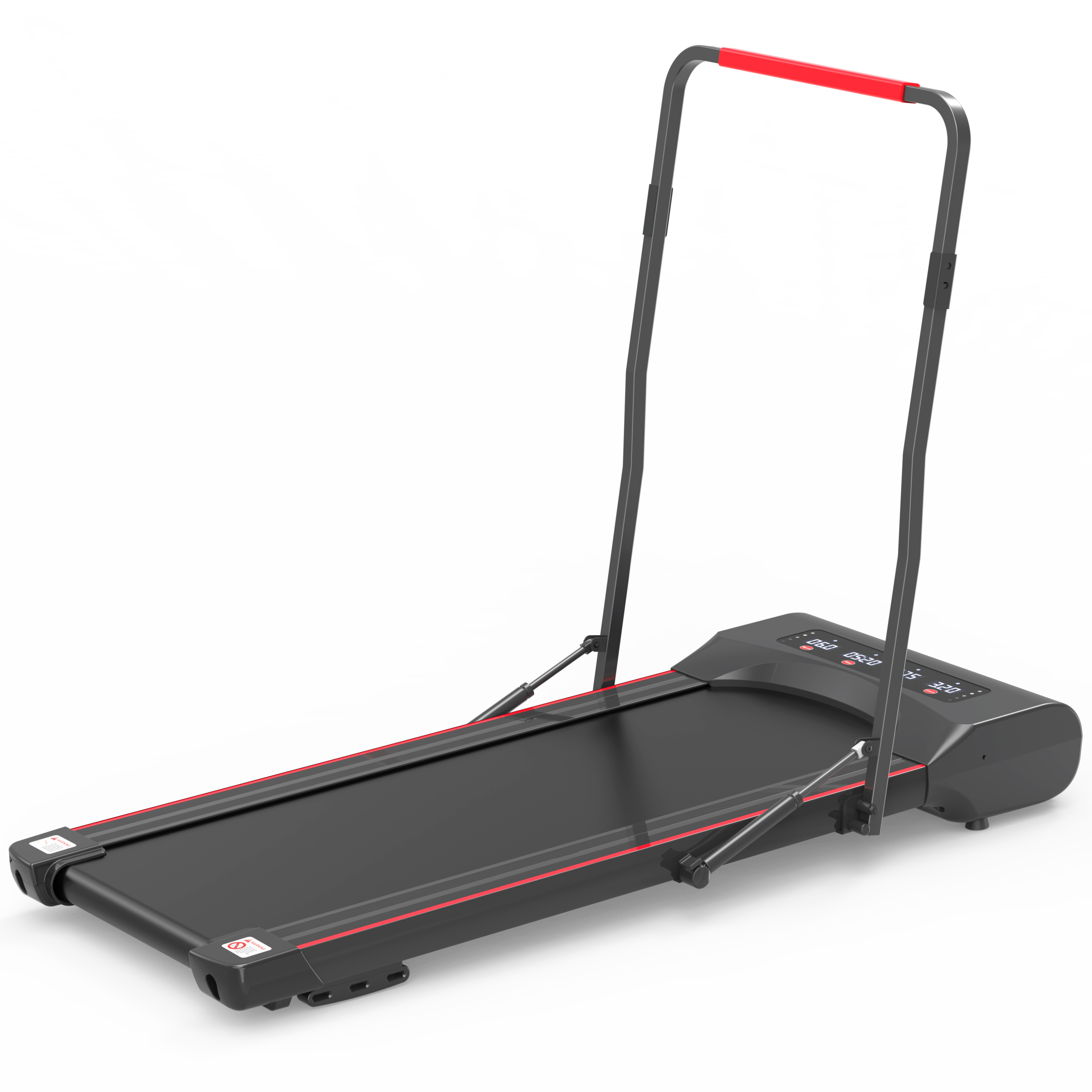 Under Desk Walking Pad Treadmill Foldable with Handlebar Remote Controll, 300 LB Capacity