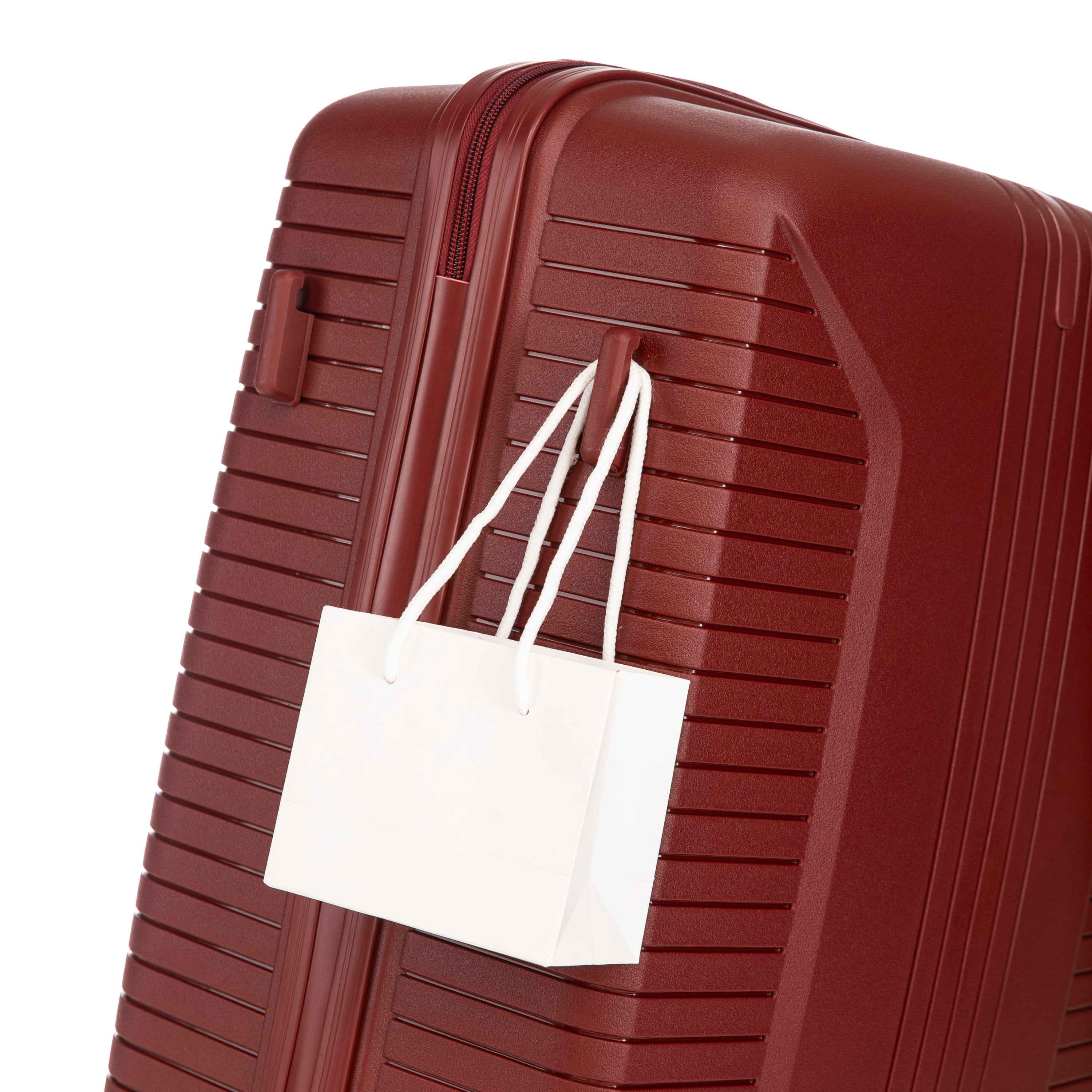 20'/24'/28' 3 pcs/set in PP Spinner Wheel Luggage, Carry on Suitcase, Matching Color, Combination Lock (Red)