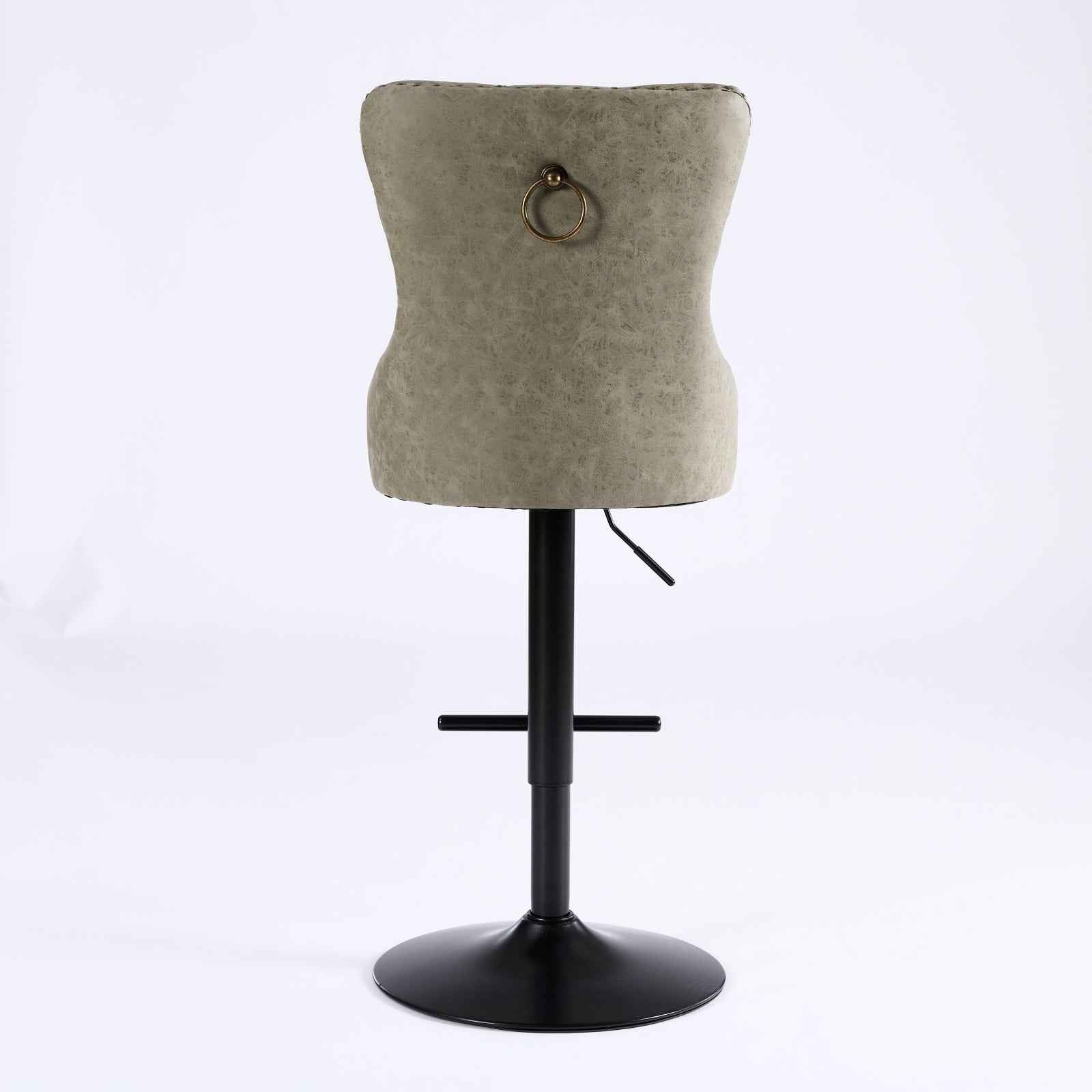 A&A Furniture,Aged and Retro PU Swivel Barstools Adjusatble Seat Height from 26-33 Inch, Modern Bar Stools with Backs Comfortable Tufted for Home Pub and Kitchen Island (Olive Green,Set of 2)