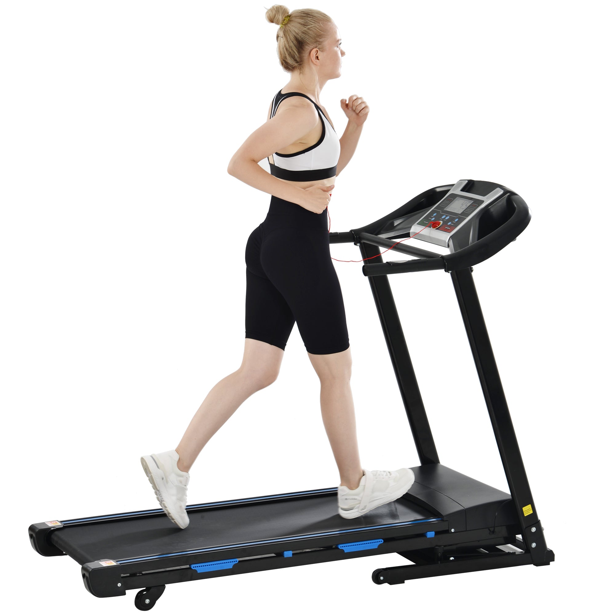 Treadmills for Home, Electric Treadmill with  Automatic Incline, Foldable 3.5HP Workout Running Machine Walking, Double Running Board Shock Absorption Pulse Sensor Bluetooth Speaker APP FITSHOW.