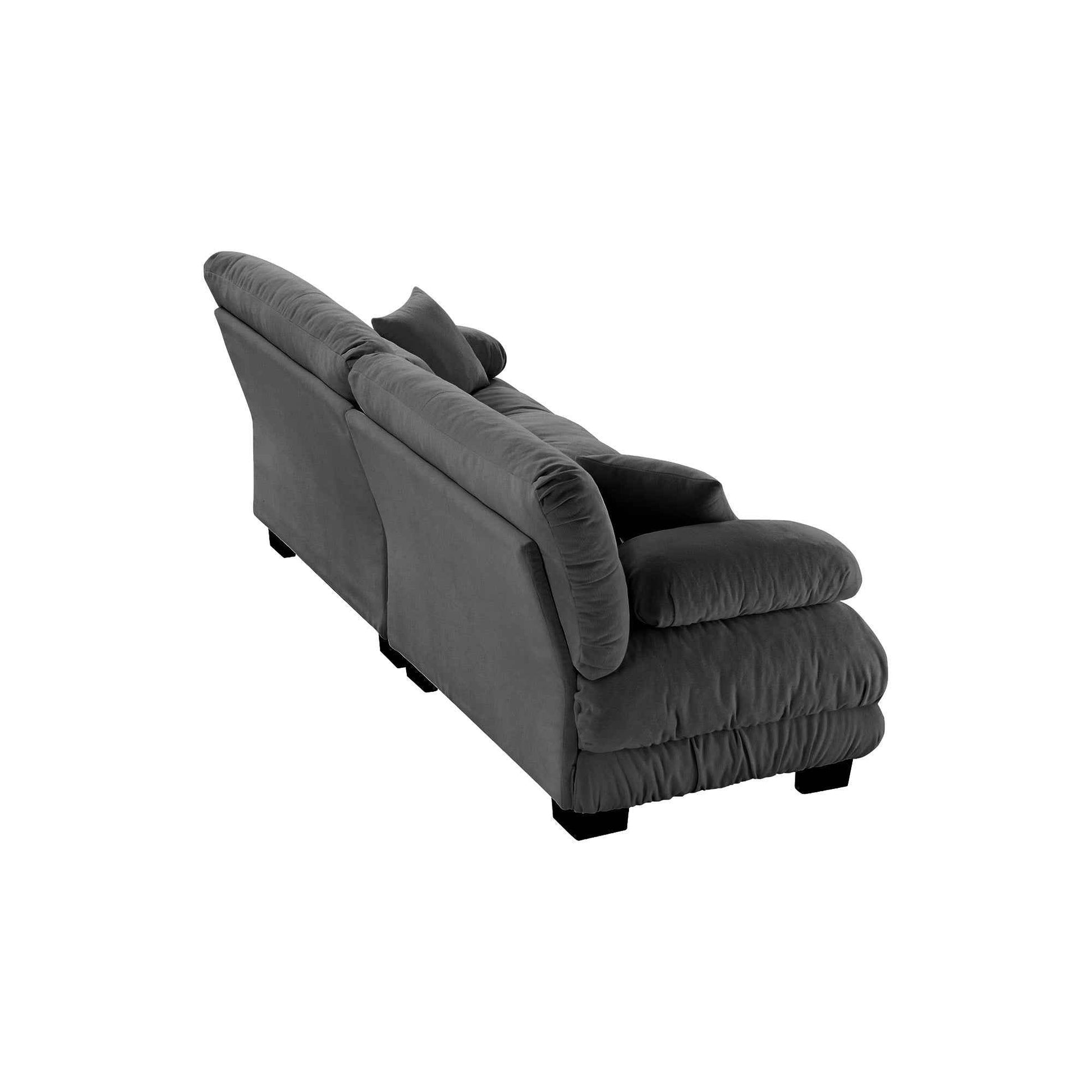 Cloud Couch 2 Seater Sofa for Living Room, Chenille 2 - Seat sofa with 2 Lumbar pillows and 2 throw pillows,Chenille Gray