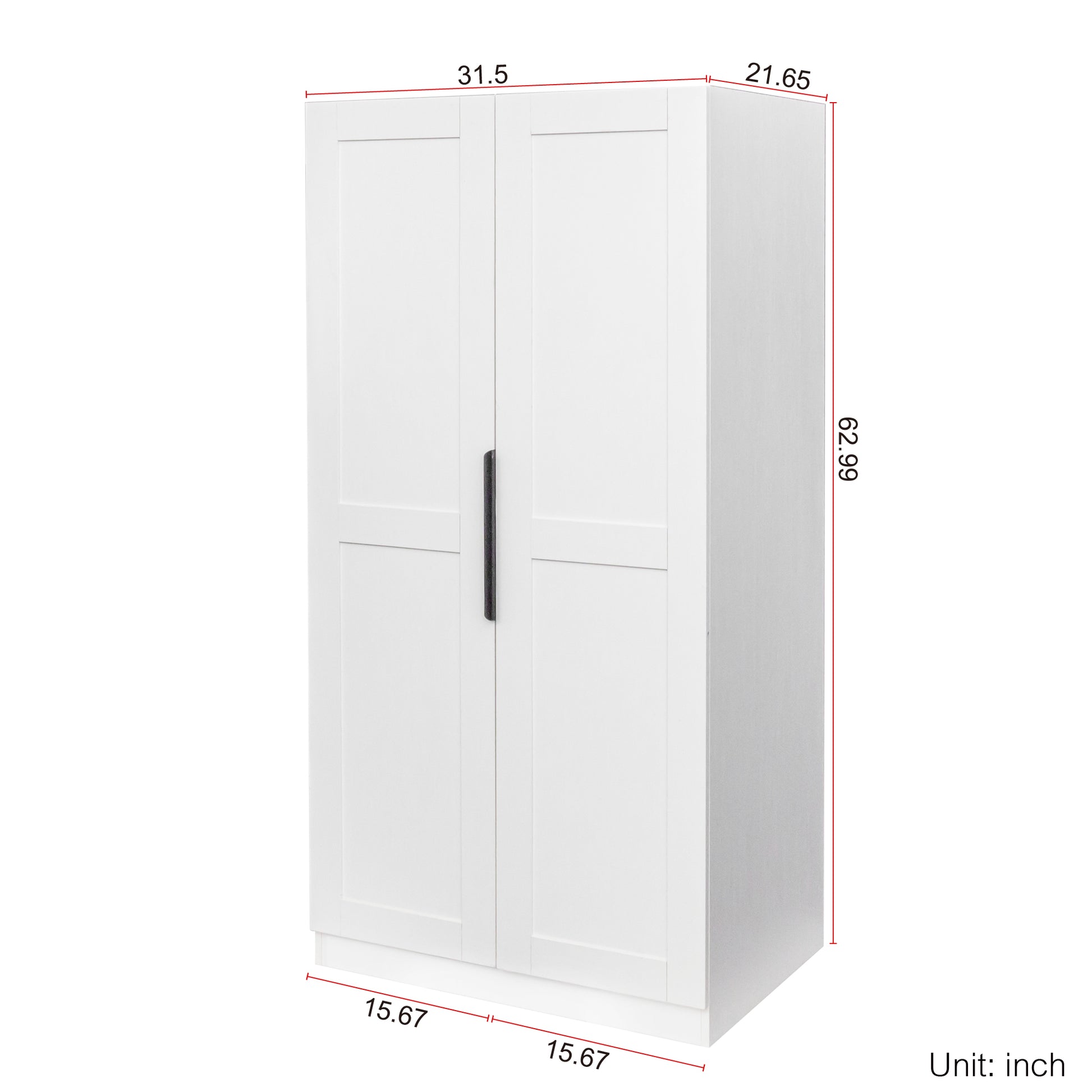 62.99in Kitchen Pantry Cabinet, White Freestanding Buffet Cupboards Sideboard with Doors &  Shelves, Kitchen Pantry Storage Cabinet for Kitchen, Living Room and Dinning Room - Abrihome