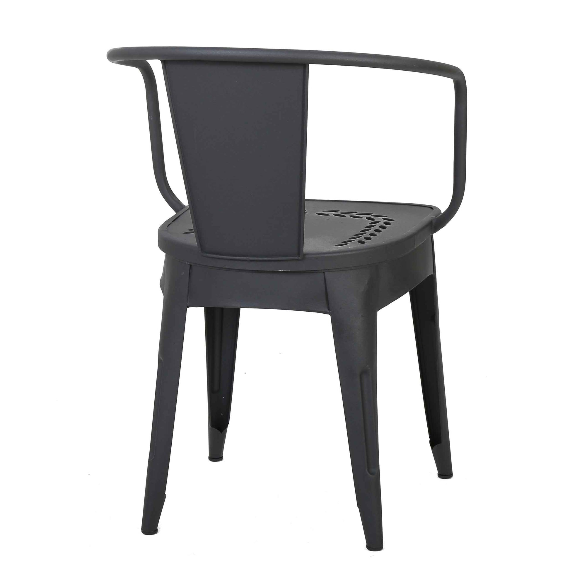 Ambrosia 3-piece Bistro Set with Leaf Motifs Top and Seat, Black