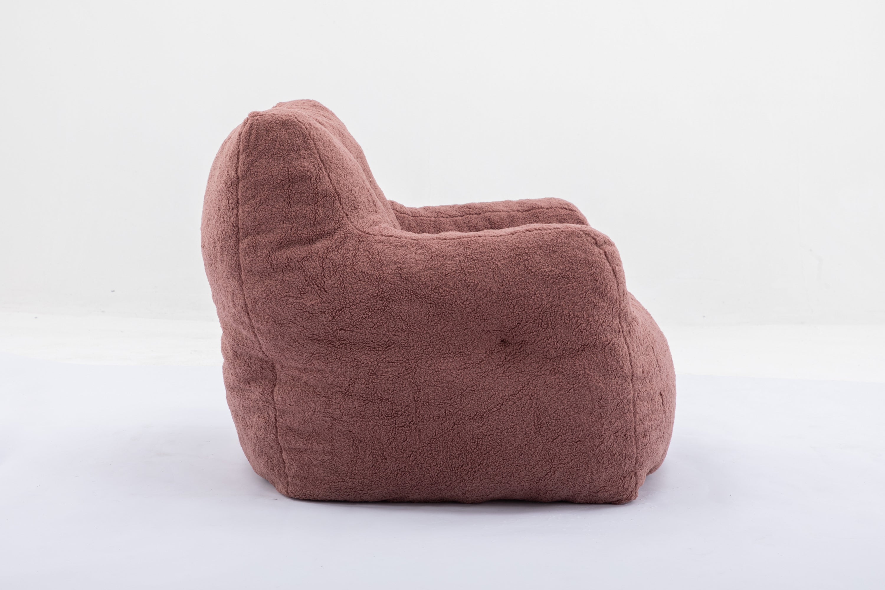 010-Soft Teddy Fabric Tufted Foam Bean Bag Chair With Teddy Fabric Bean Paste Red