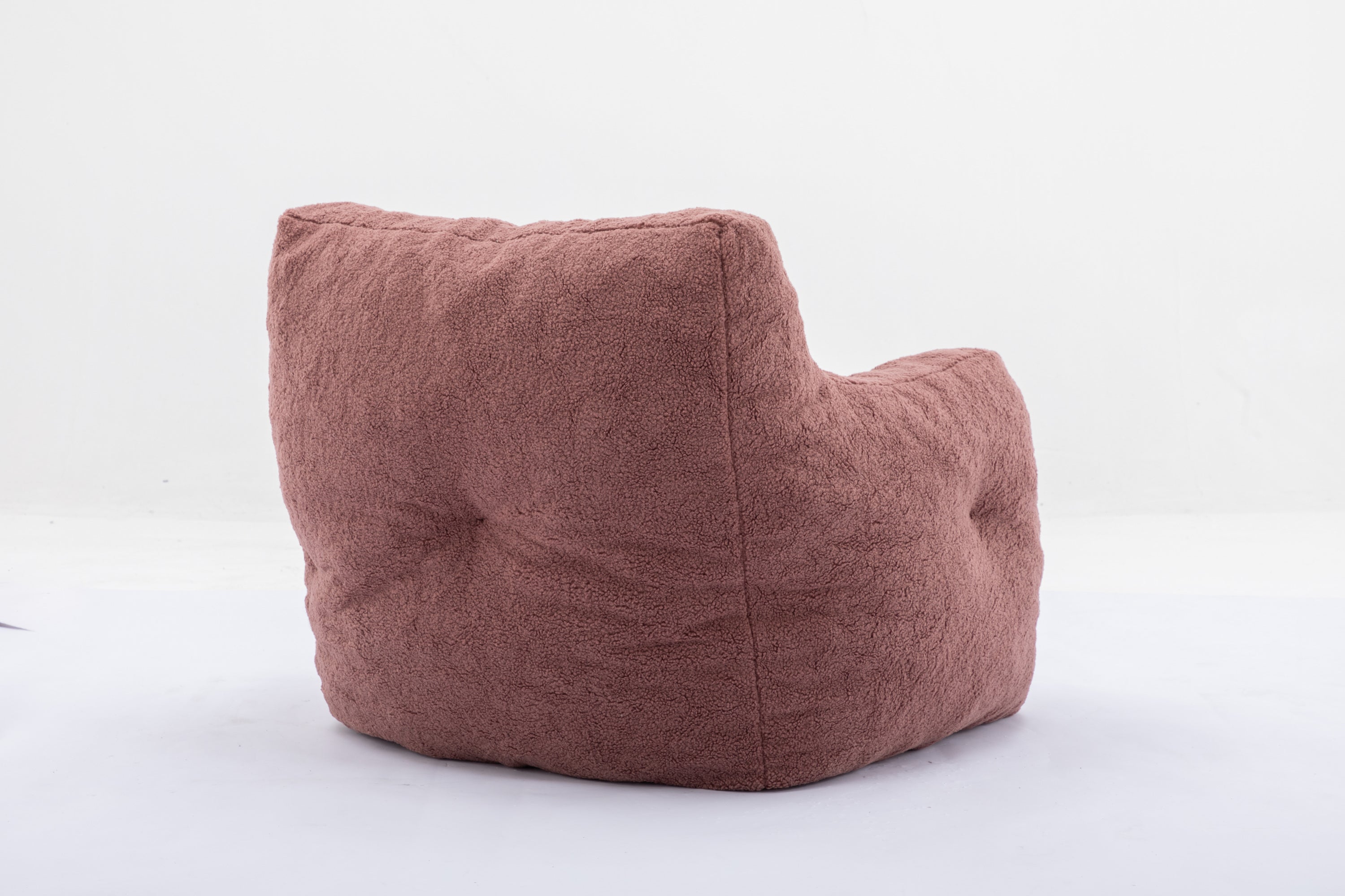 010-Soft Teddy Fabric Tufted Foam Bean Bag Chair With Teddy Fabric Bean Paste Red