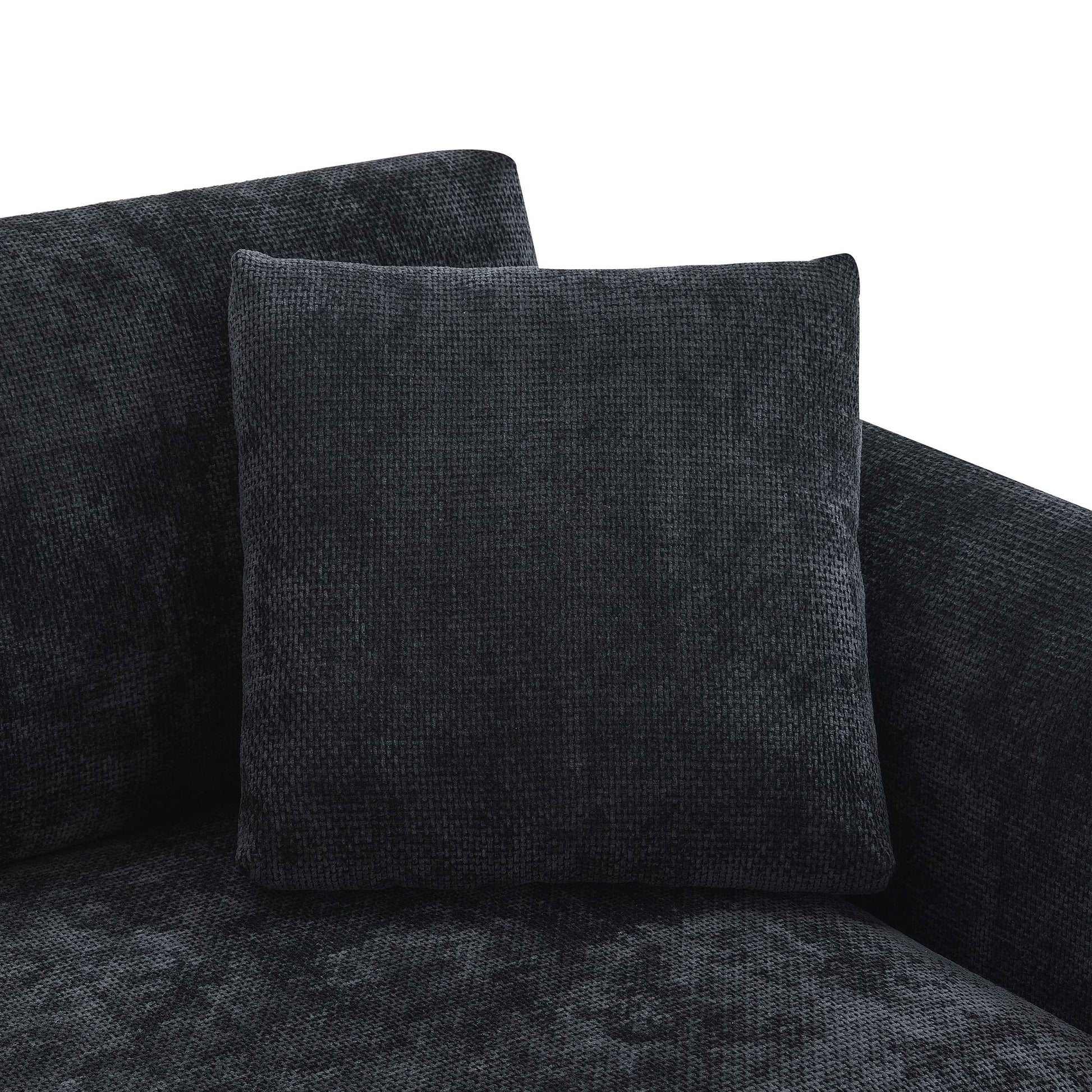 Modern Cloud L-Shaped Sectional Sofa with Chaise, Chenille Fabric, 3 Colors, 96*56 inches