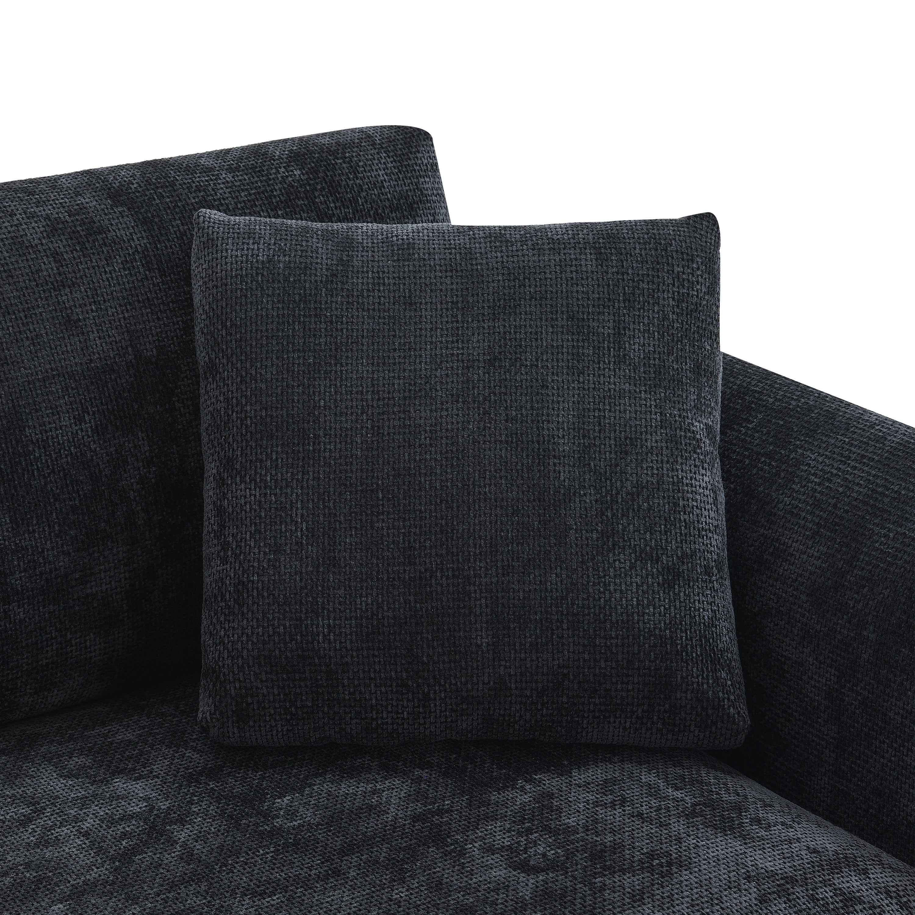 Modern Cloud L-Shaped Sectional Sofa with Chaise, Chenille Fabric, 3 Colors, 96*56 inches