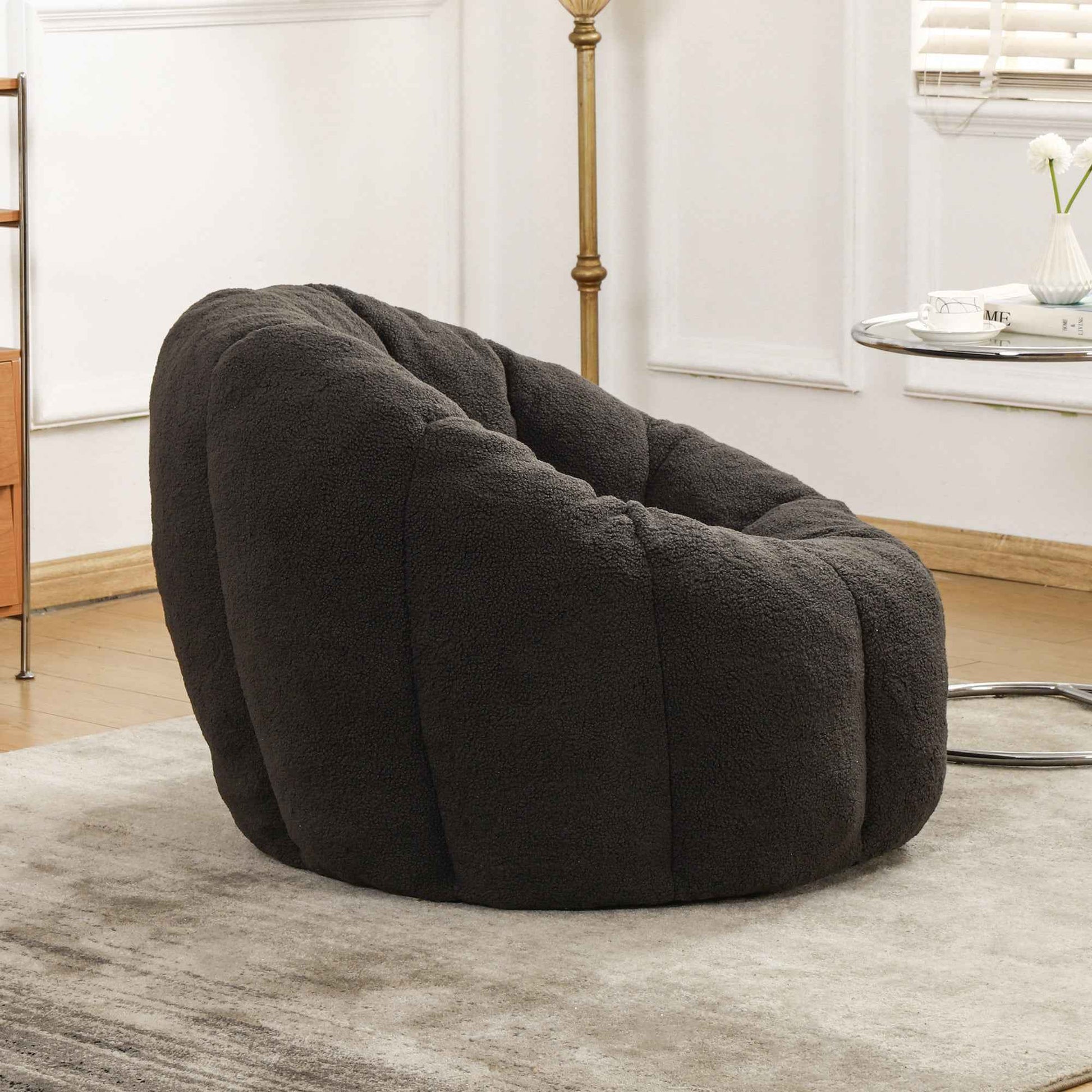 Bean Bag Chair, Bean Bag Sofa Chair with Armrests Stuffed High-Density Foam, Lazy Sofa Comfy Chairs BeanBag Chair for Adults in Living Room,Bedroom Reading