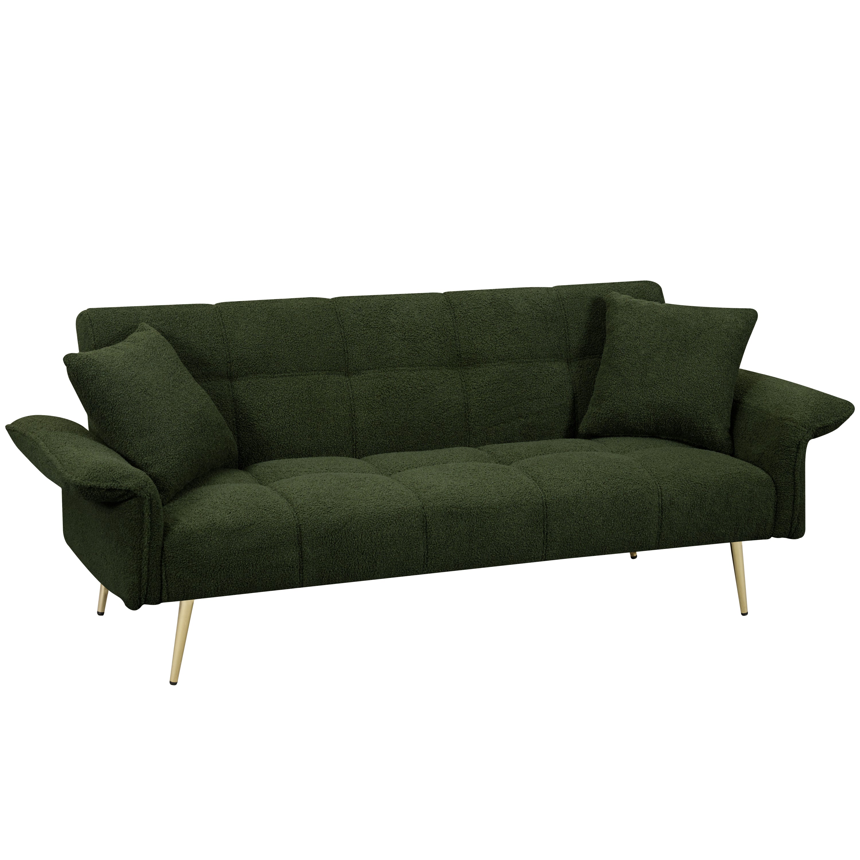 70.1 'futon sofa bed, convertible double sofa bed with folding armrests for living rooms and small Spaces - Abrihome